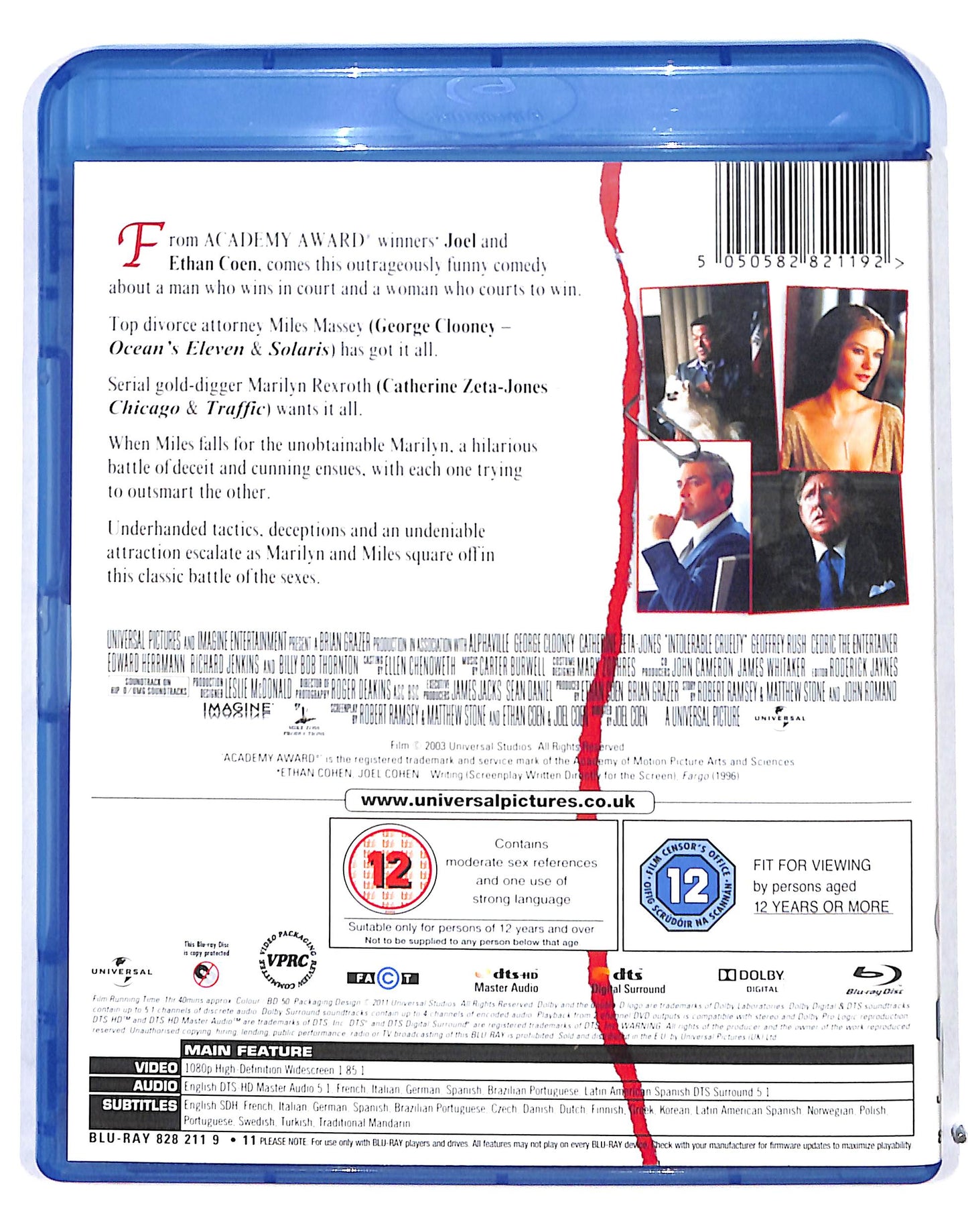 EBOND Intolerable Cruelty Edizione UK BLURAY DB685134