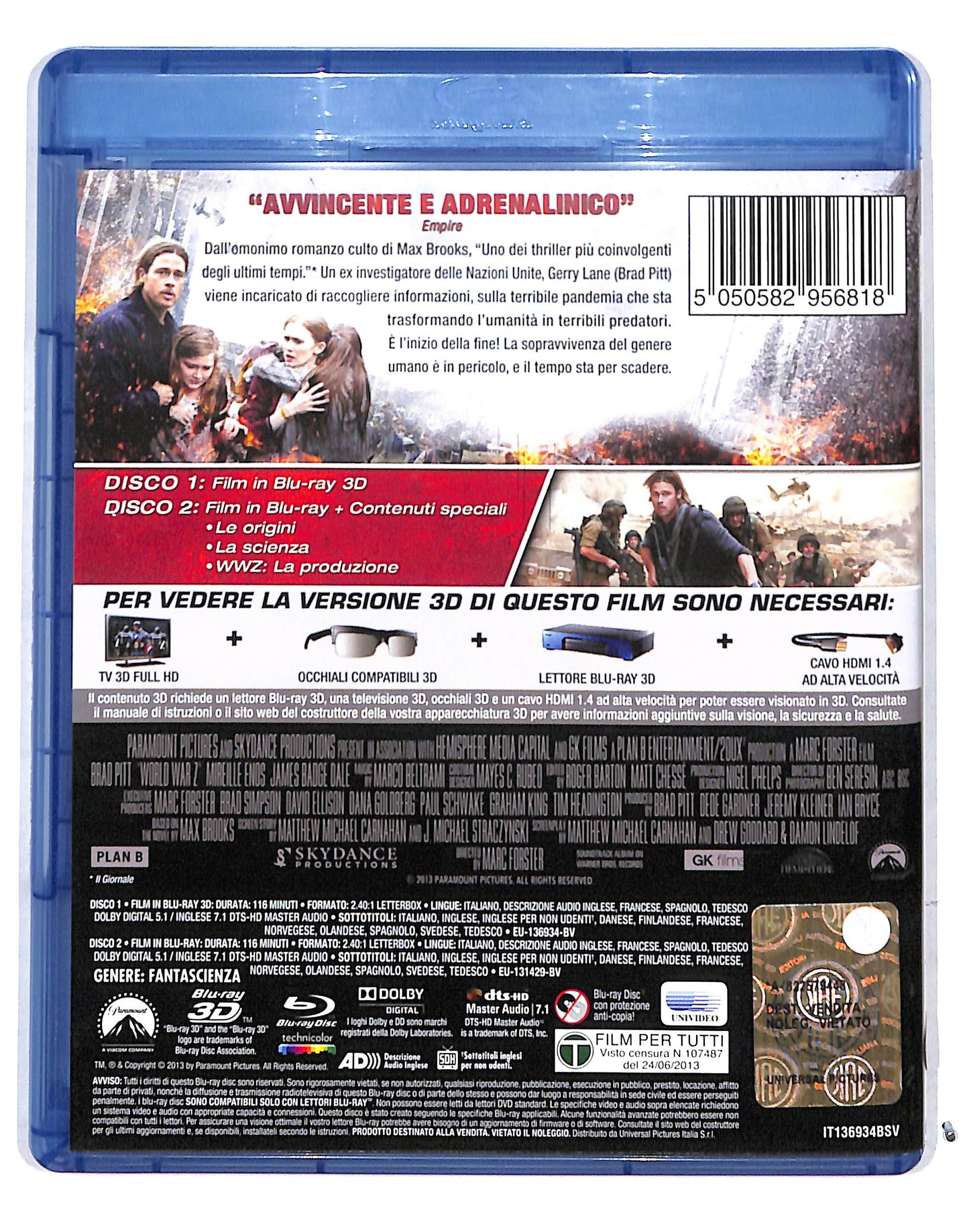 EBOND World War Z BLURAY 3d + BLURAY DB685851