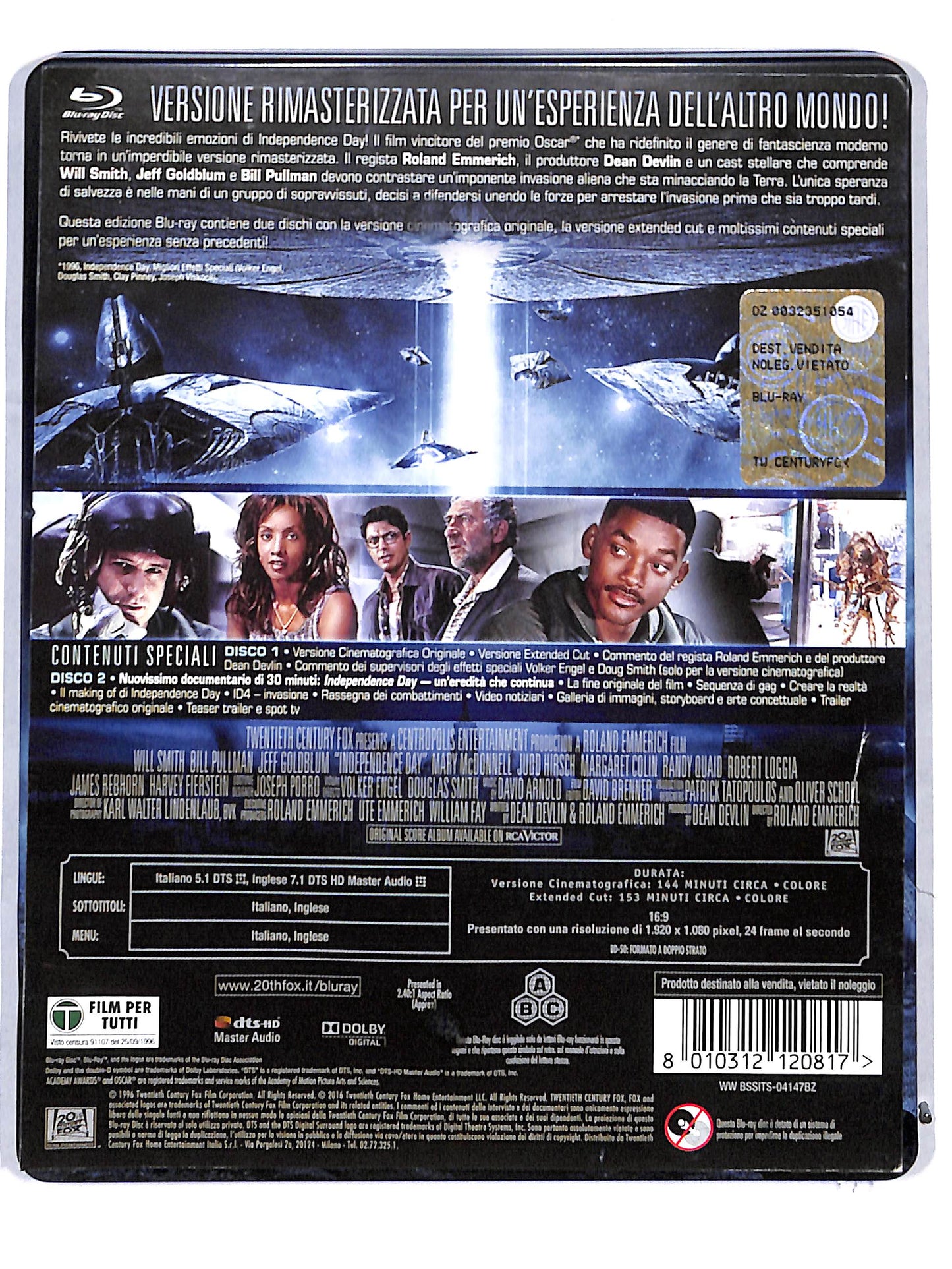 EBOND Independence Day BLURAY Steelbook 20° Anniversario BLURAY DB685876