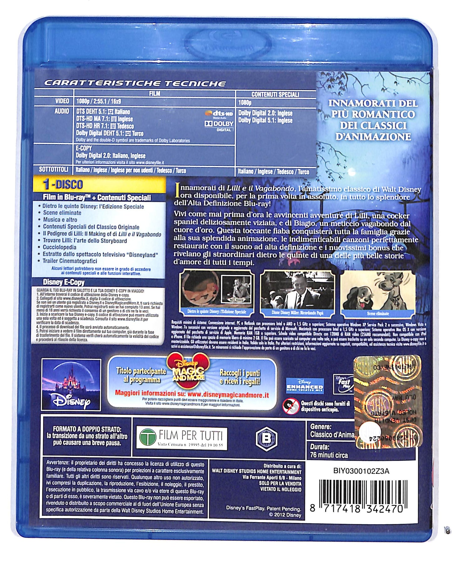 EBOND Lilli e il Vagabondo BLURAY + DISNEY E-COPY Edizione Speciale BLURAY DB686461
