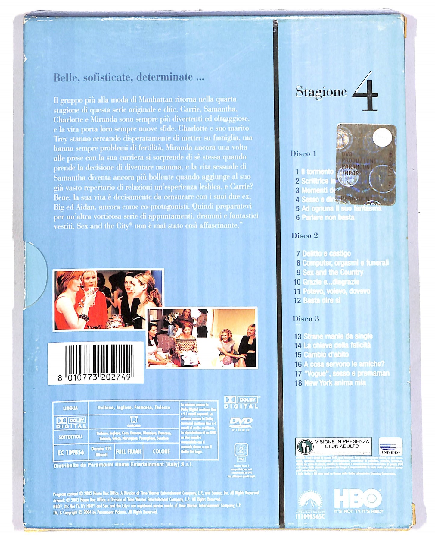 EBOND Sex and the City - Stagione 4 SLIPCASE DIGIPACK DVD DB687432