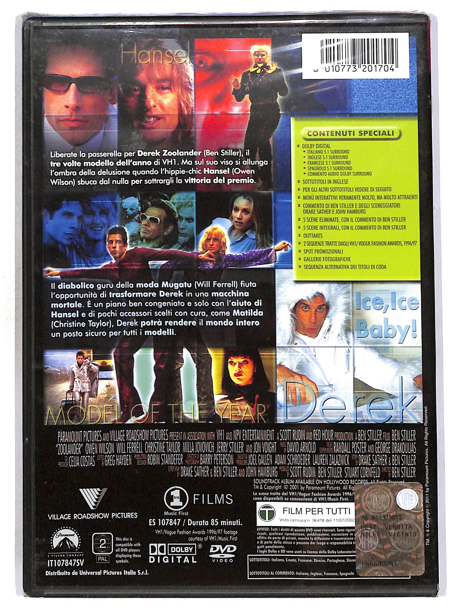 EBOND Zoolander EDIZIONE SPECIALE DA COLLEZIONE DVD DB687623