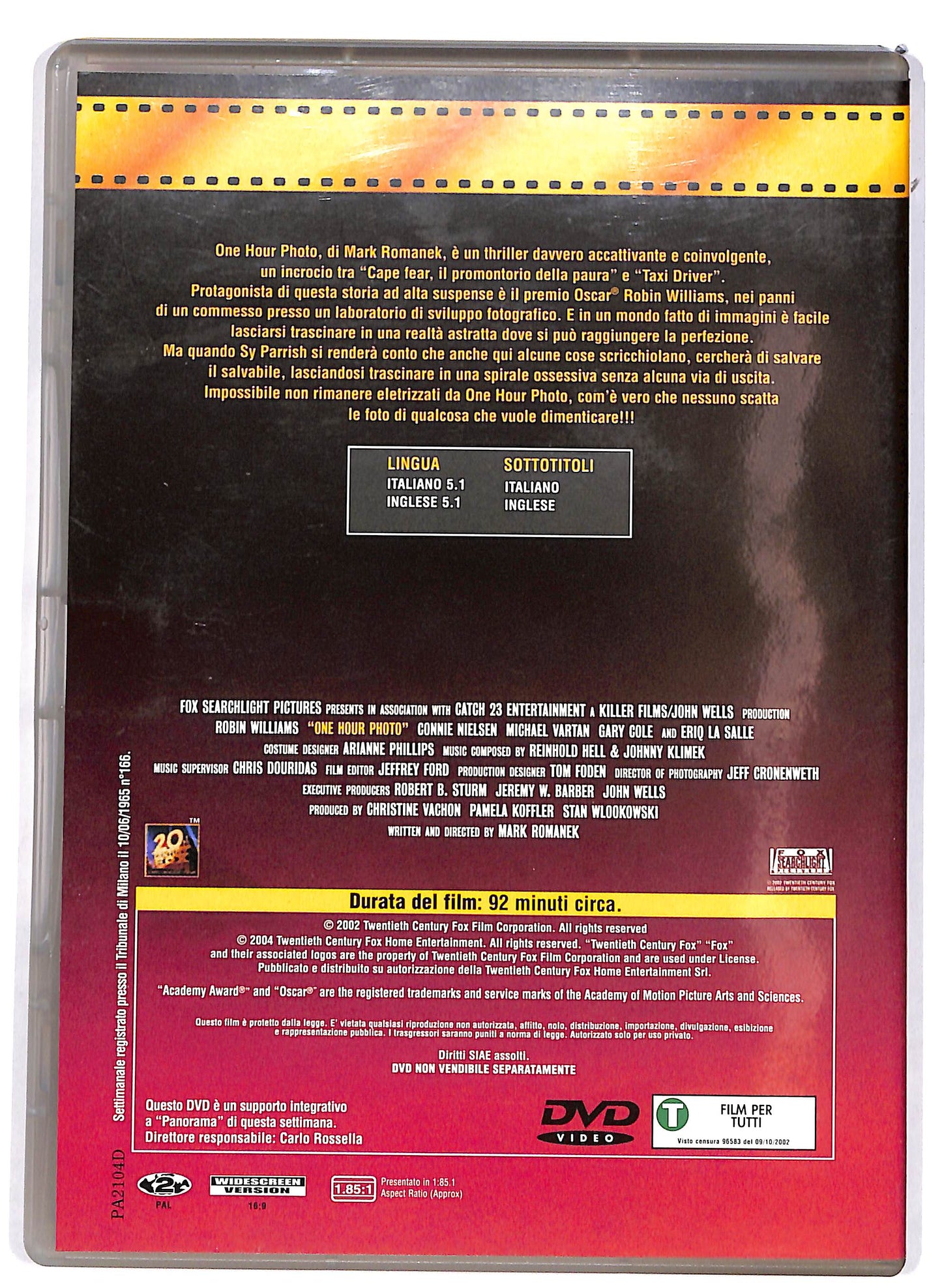 EBOND One Hour Photo EDITORIALE DVD DB687640