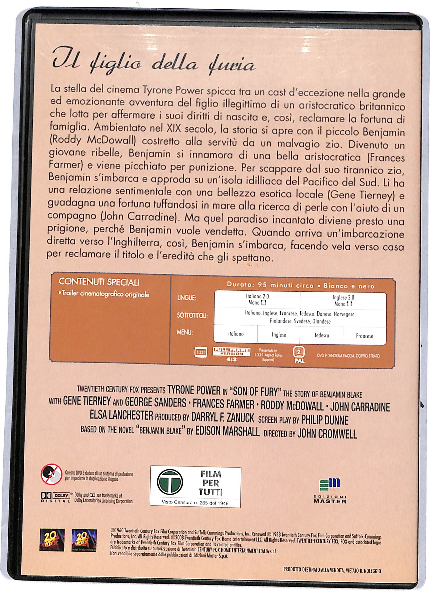 EBOND il figlio della furia EDITORIALE DVD DB688758