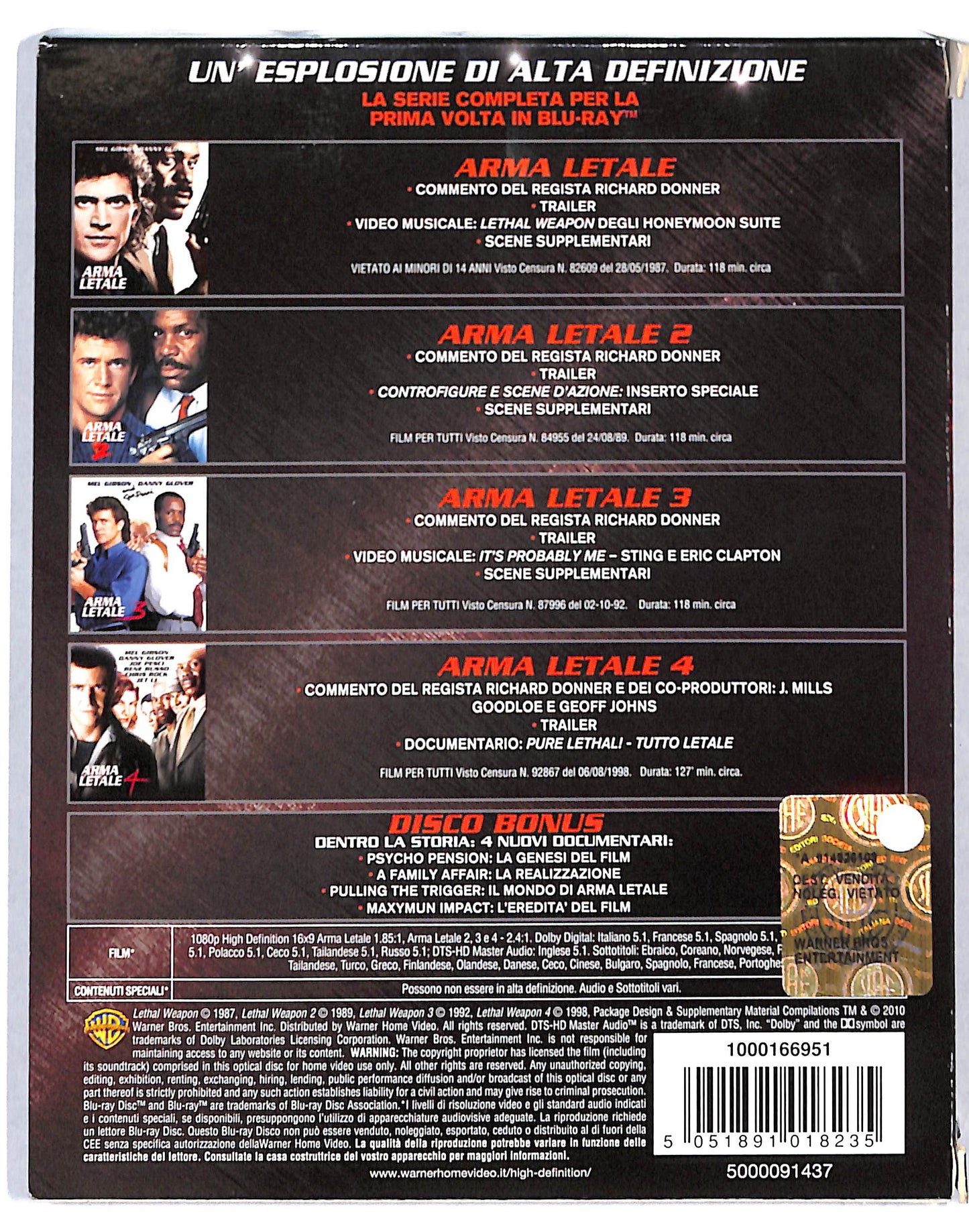EBOND Arma Letale Collection BLURAY BLURAY DB689208