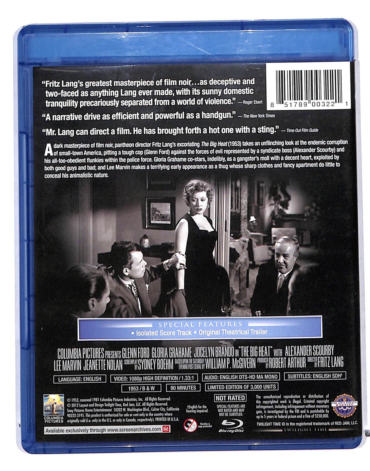 EBOND The Big Heat Edizione UK BLURAY DB689630