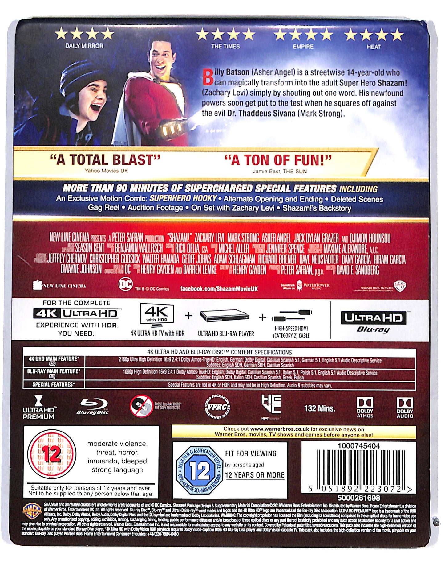 EBOND shazam - steelbook 4K ultra HD + BLURAY BLURAY DB689742