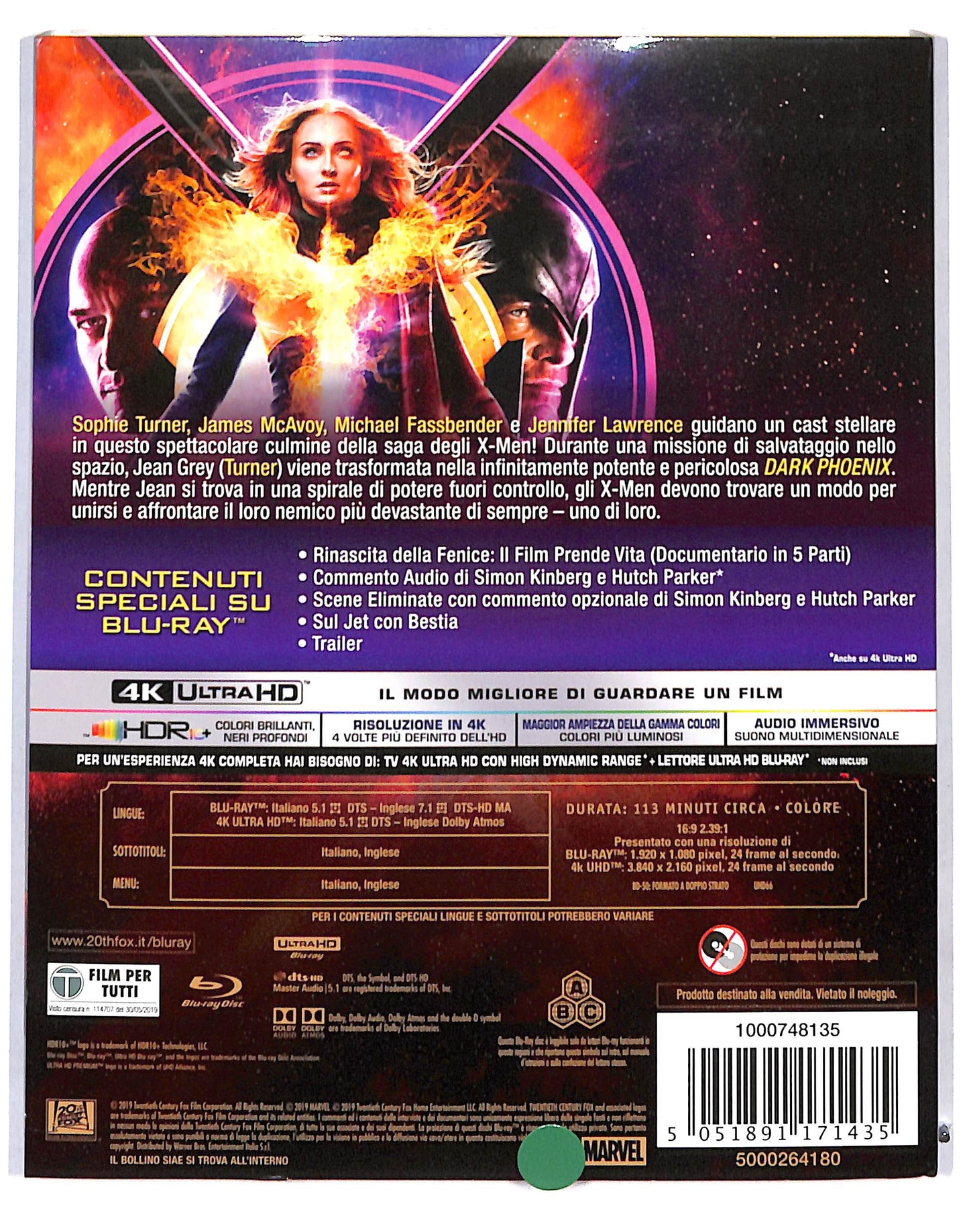 EBOND X-men Dark Phoenix 4k Ultra Hd + BLURAY DB689743