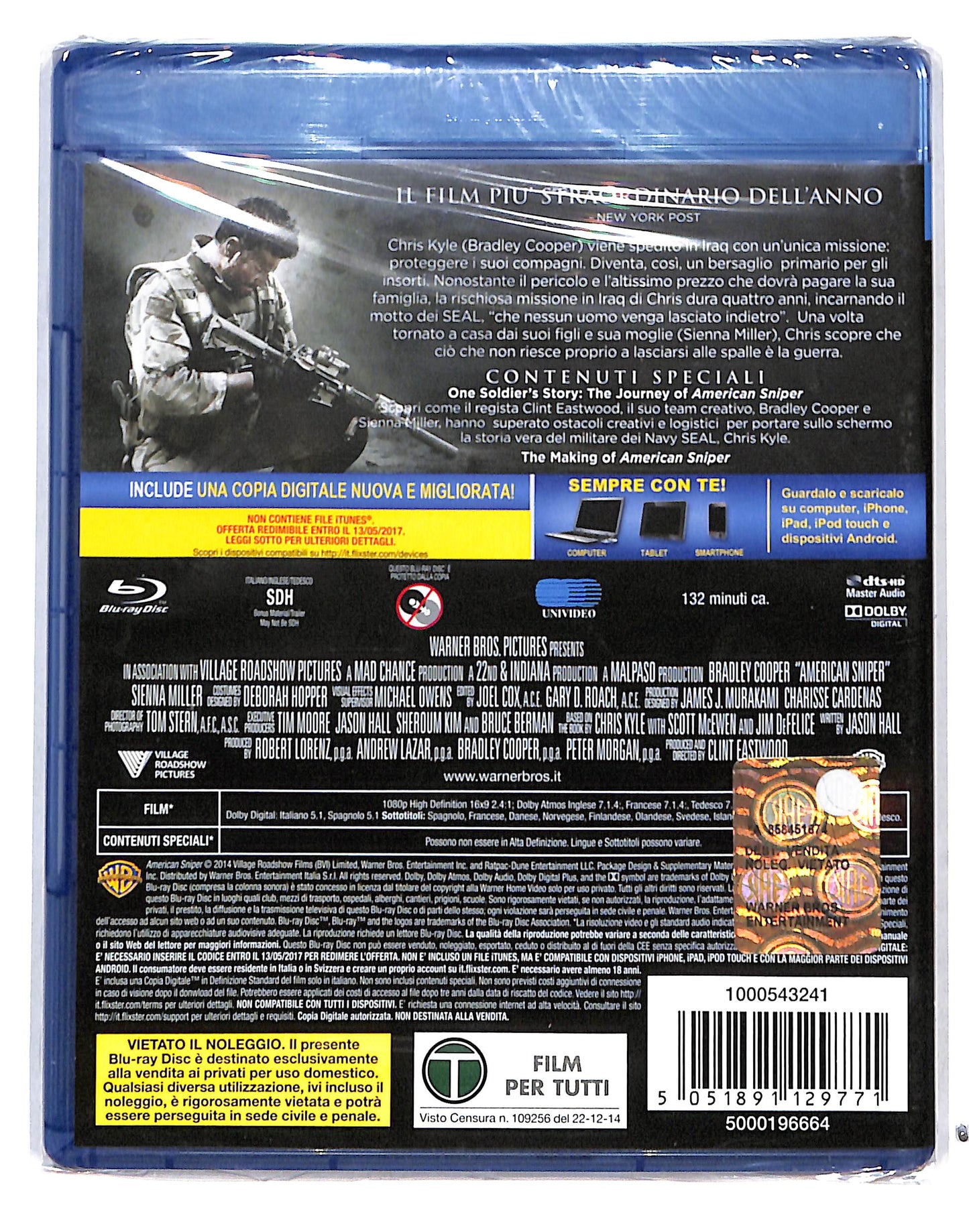 EBOND American Sniper BLURAY + COPIA DIGITALE BLURAY DB689780