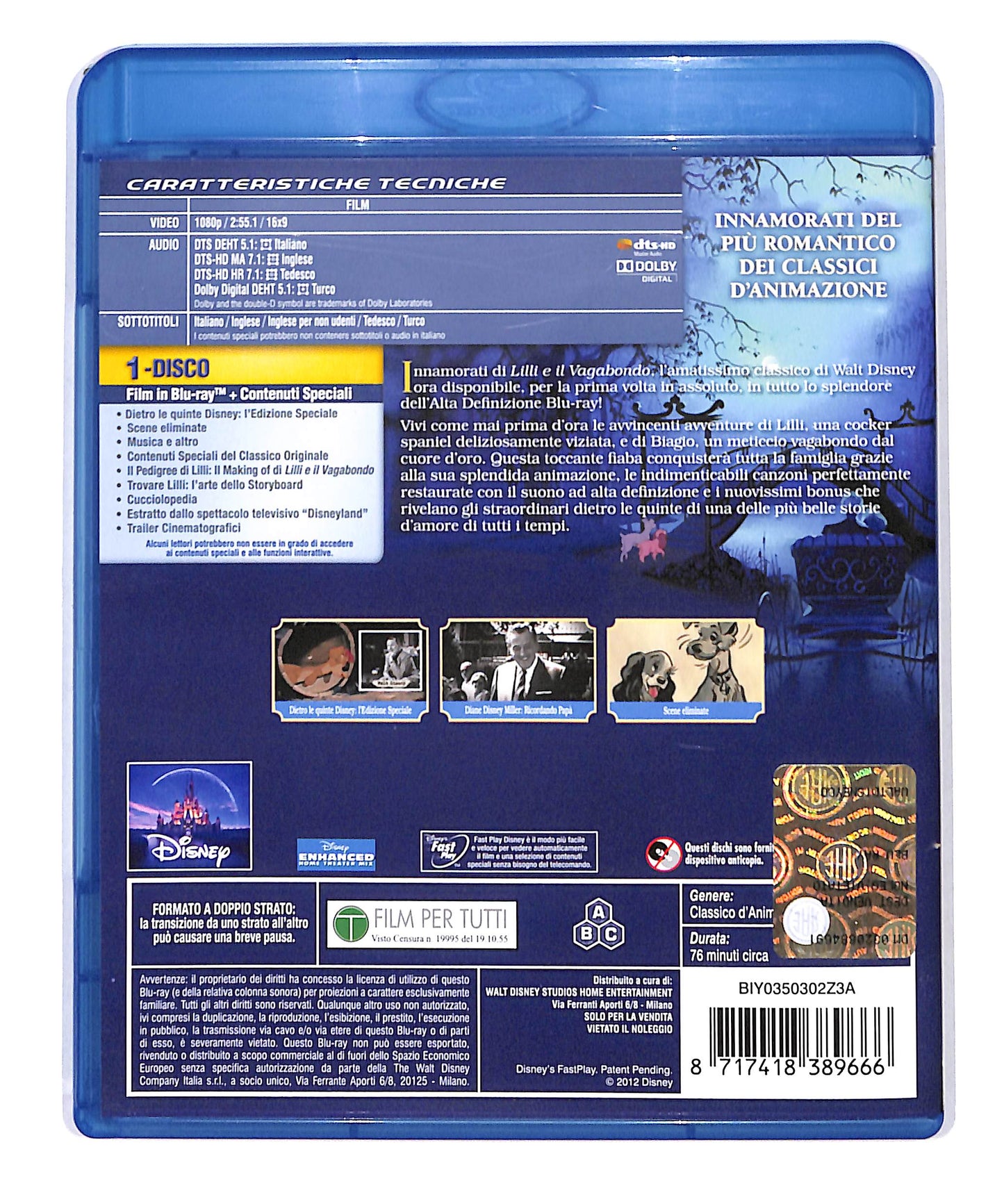 EBOND Lilli e il vagabondo Edizione Speciale BLURAY DB690770