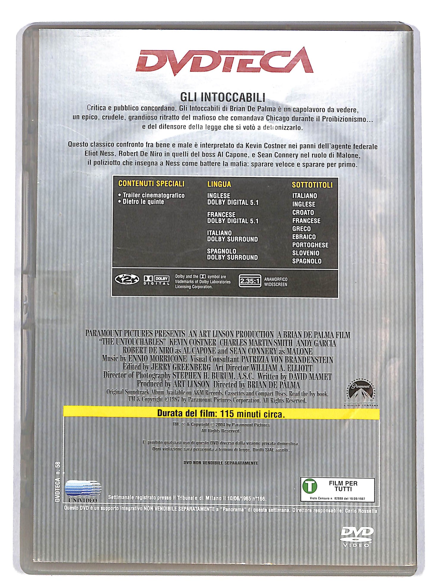 EBOND The Untouchables - Gli intoccabili EDITORIALE DVD DB690931