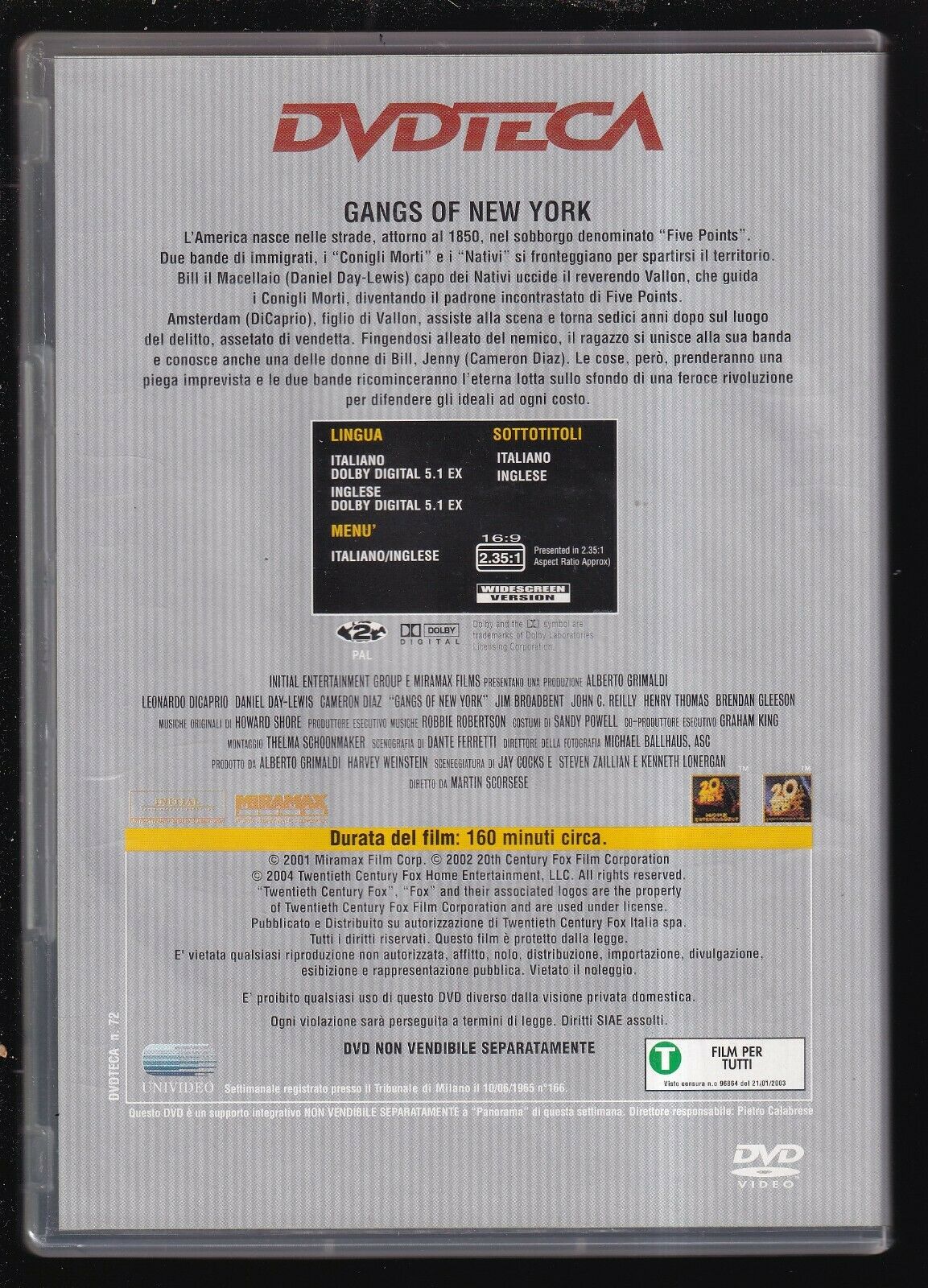 EBOND Gangs Of New York Editoriale DVD DB690935