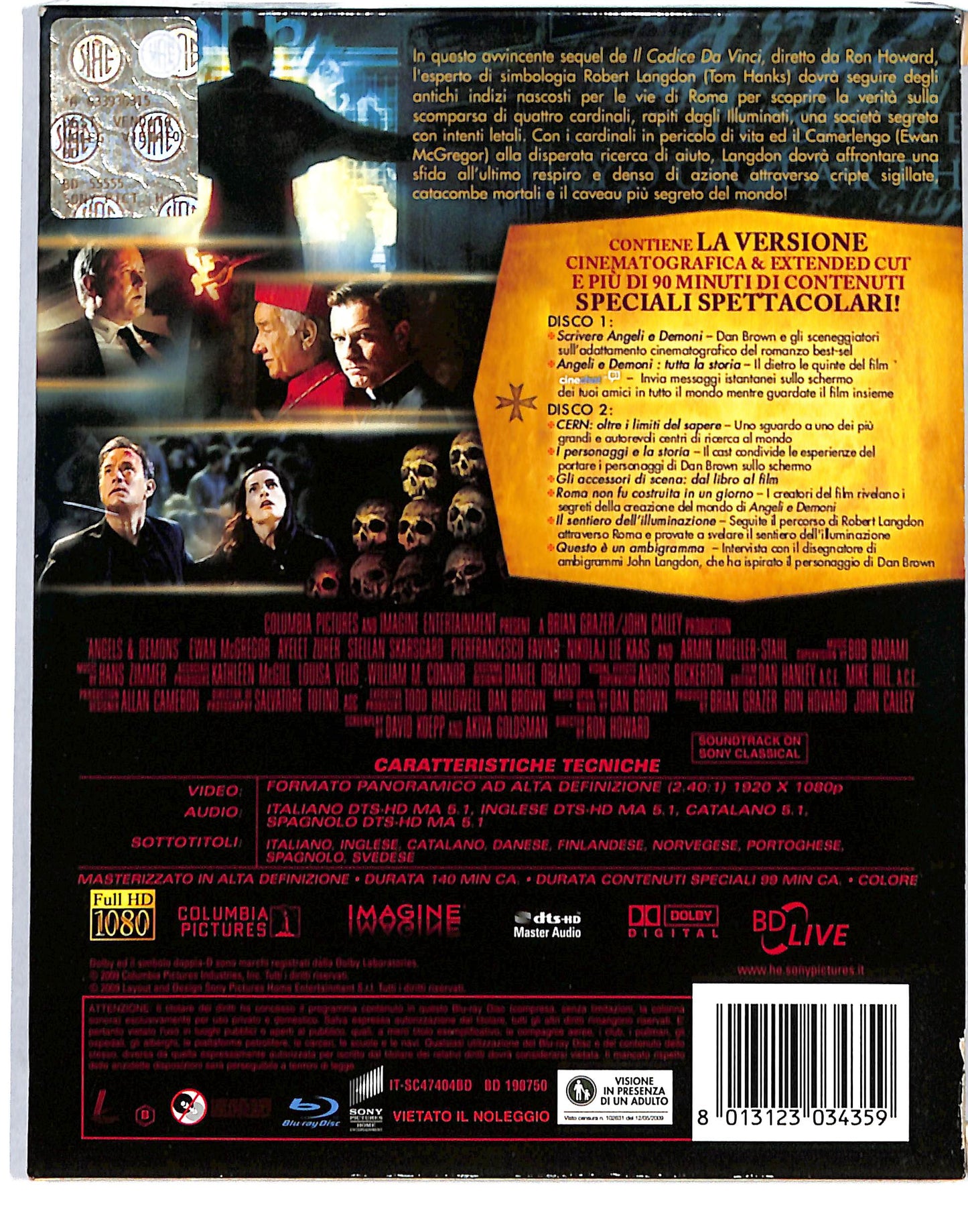 EBOND Angeli e demoni Extended cut 2 dischi DIGIPACK BLURAY DB691143
