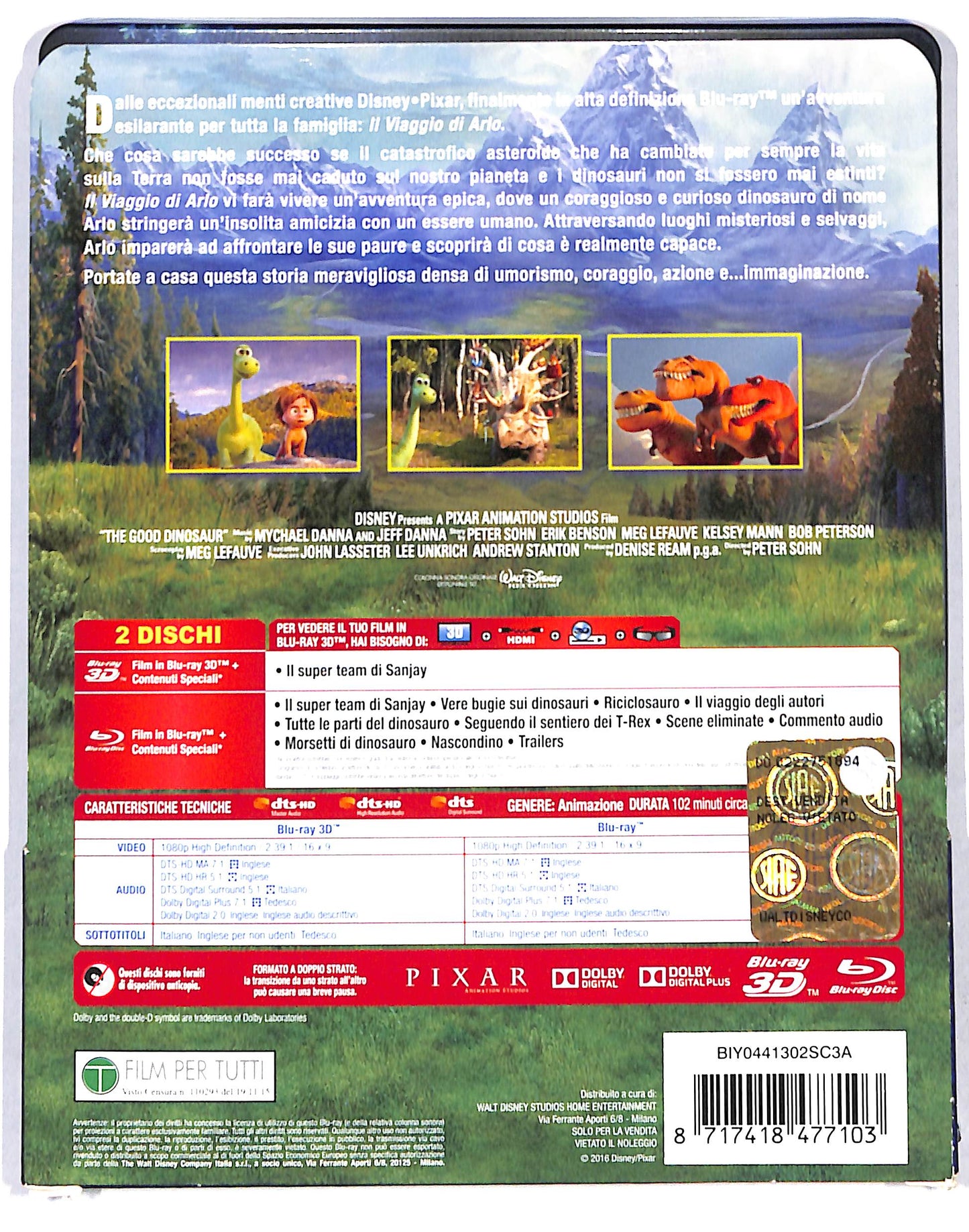 EBOND Il Viaggio di Arlo BLURAY 3D STEELBOOK BLURAY DB691168