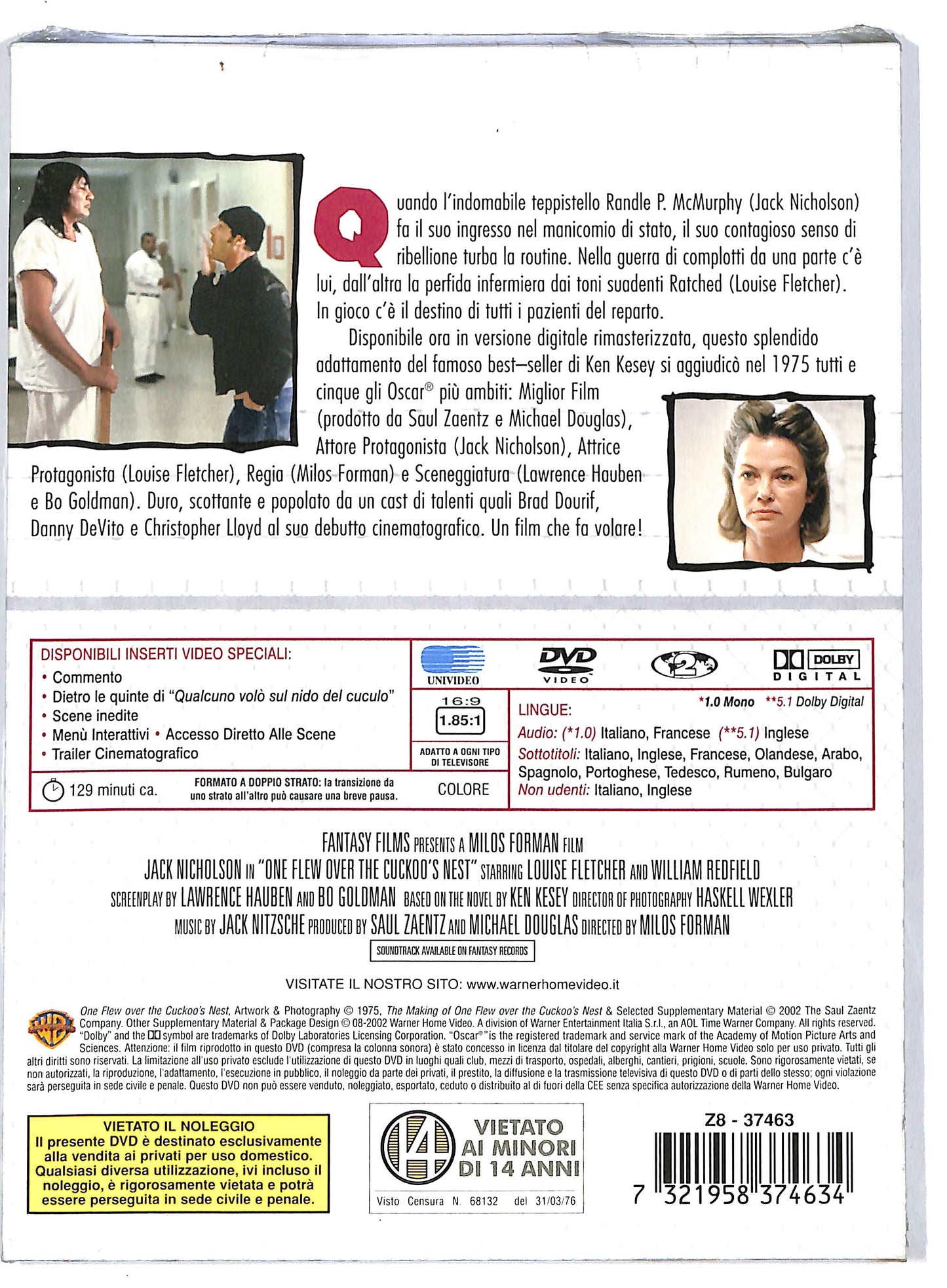 EBOND Qualcuno volo sul nido del cuculo EDIZIONE SPECIALE DIGIPACK DVD DB691443