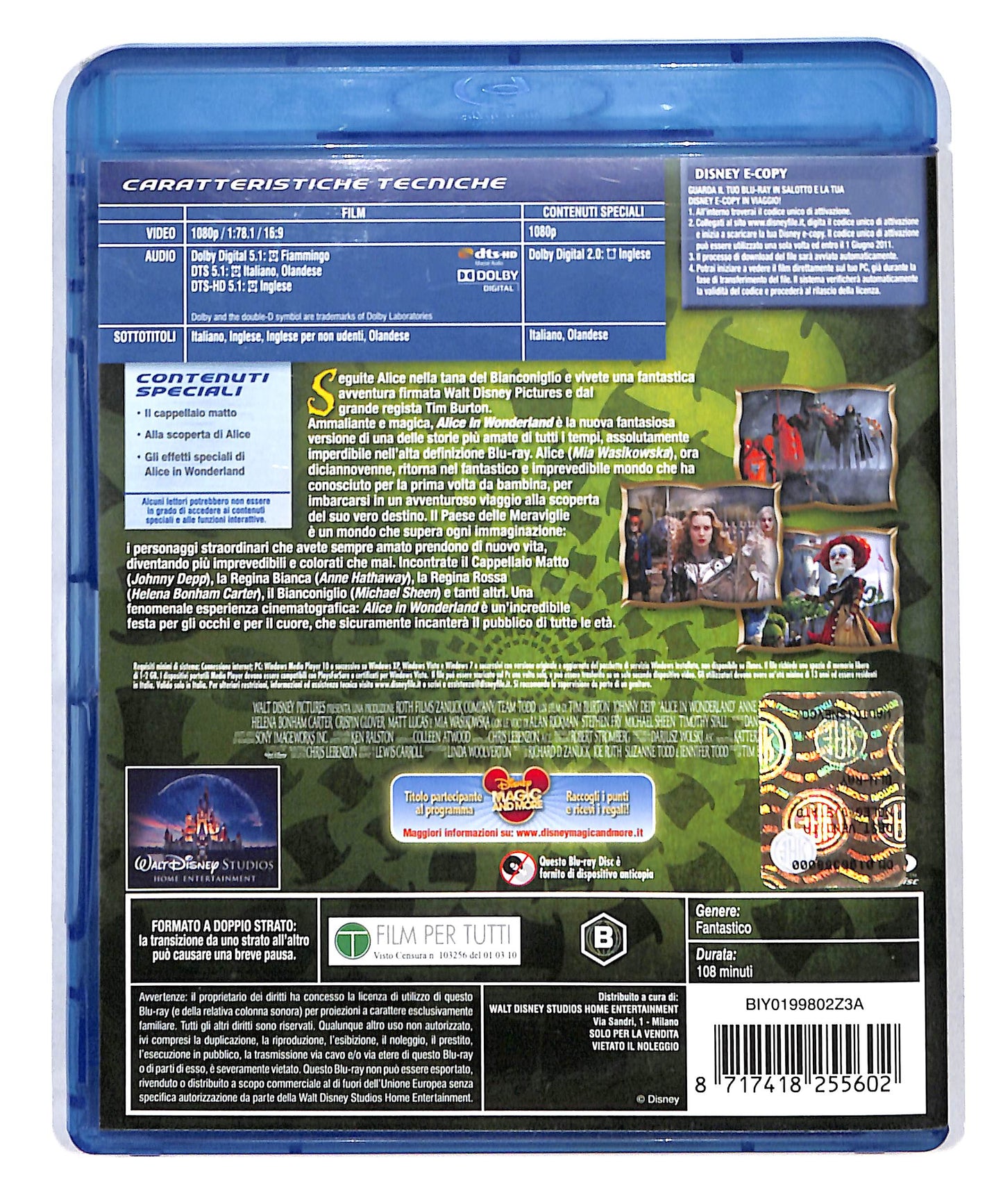 EBOND Alice in Wonderland + DISNEY E-COPY BLURAY DB692219