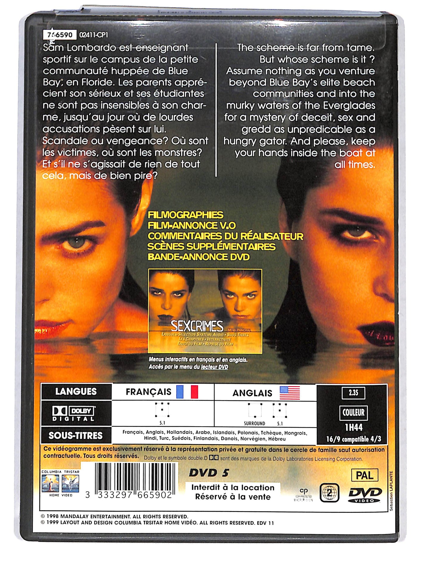 EBOND Sexcrimes Edizione Francia DVD DB695327