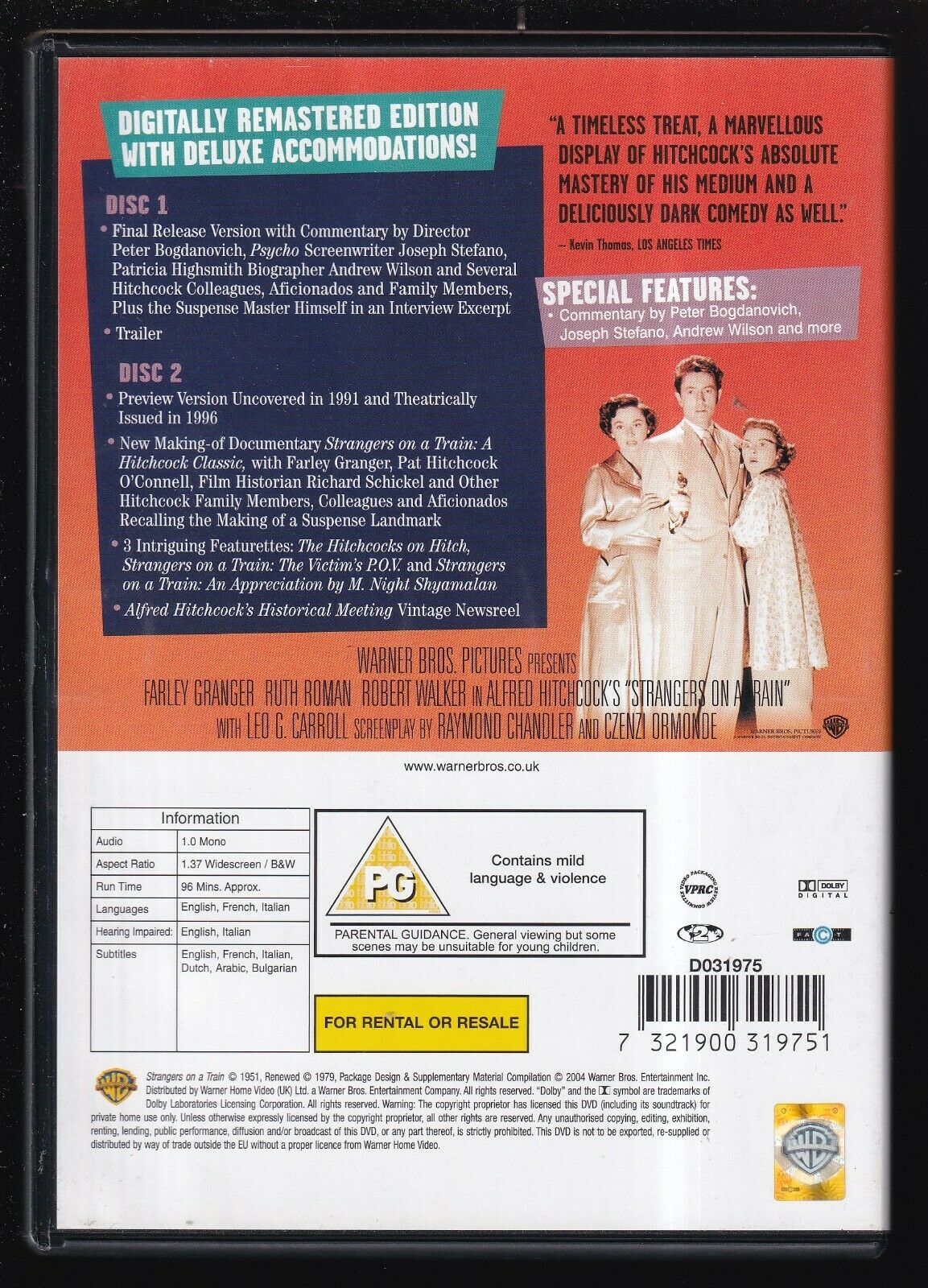 EBOND Strangers On a Train Edizione Regno Unito DVD DB695354