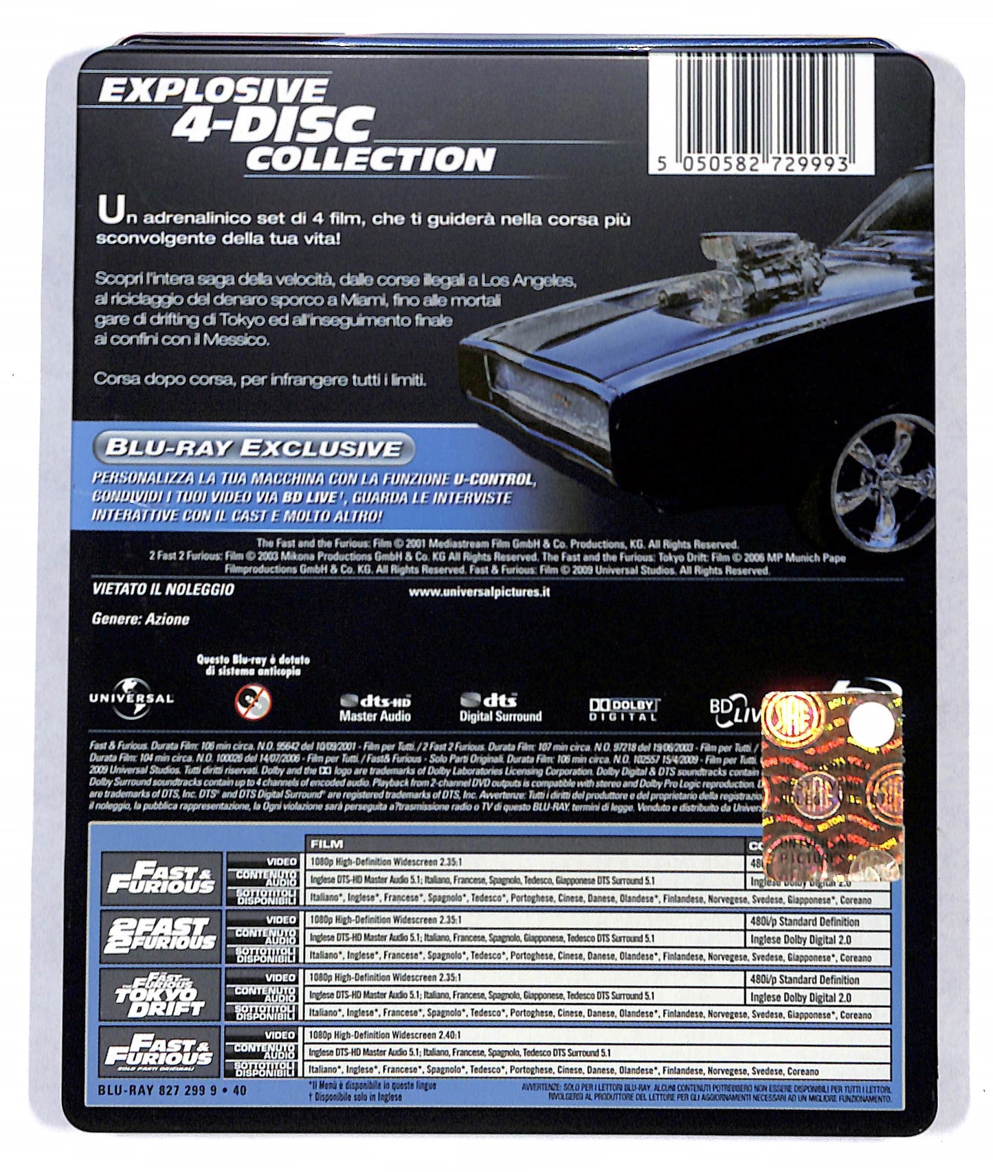 EBOND The Fast And The Furious Ultimate Collection BLURAY Steelbook BLURAY DB698848