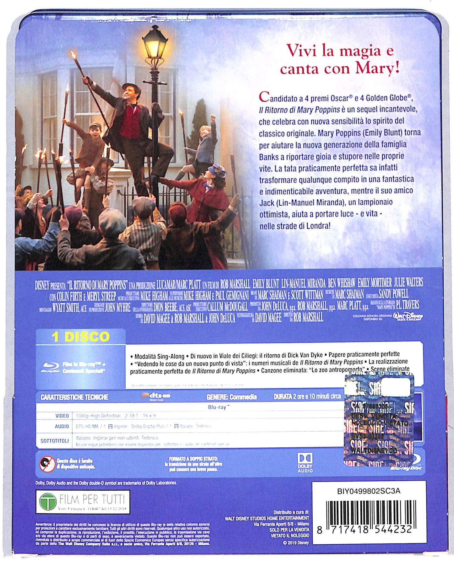 EBOND mary poppins il ritorno steelbook ( Blu Ray) STEELBOOK BLURAY DB698858