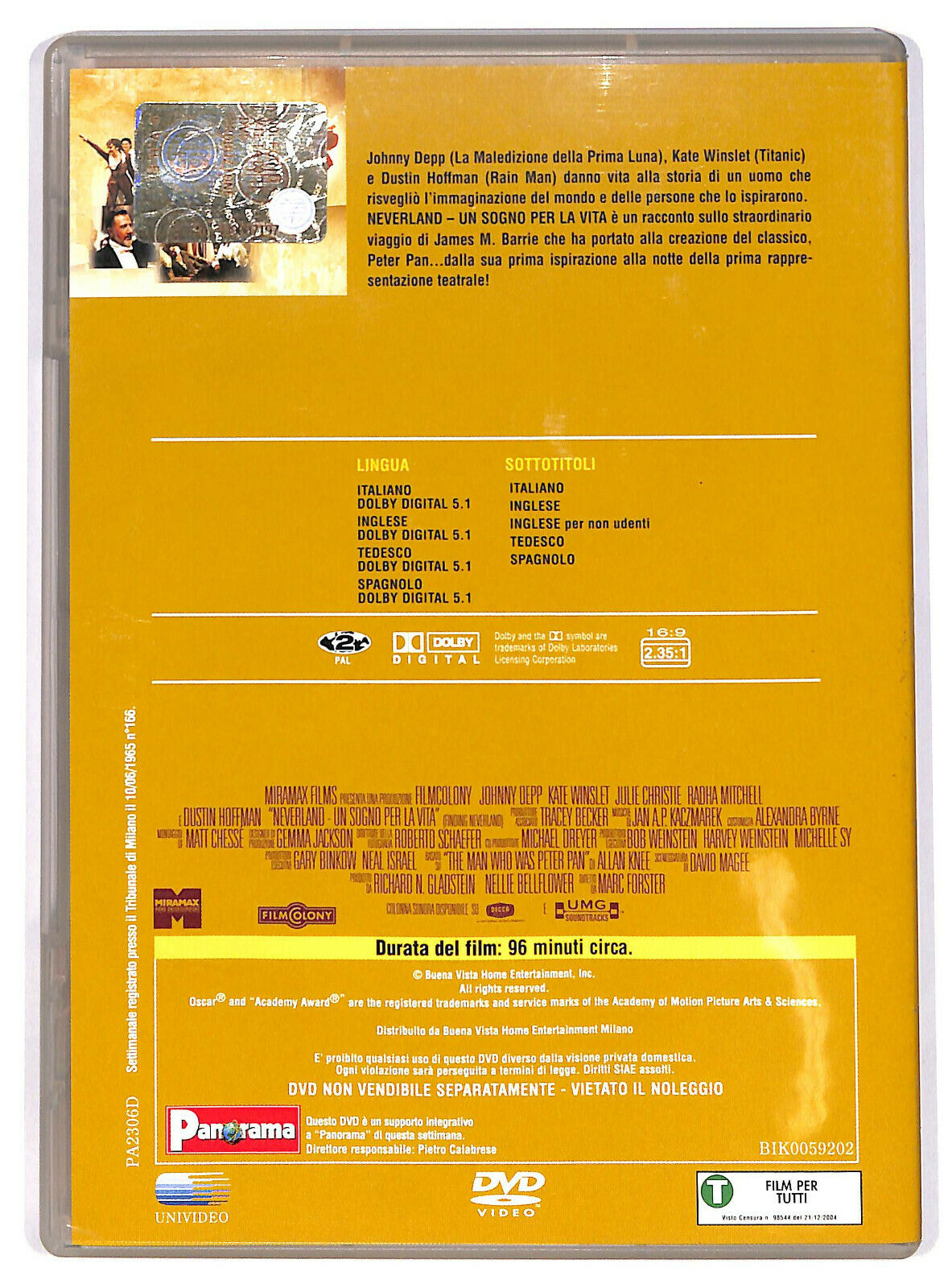 EBOND Neverland - Un Sogno Per La Vita Editoriale DVD DB699316