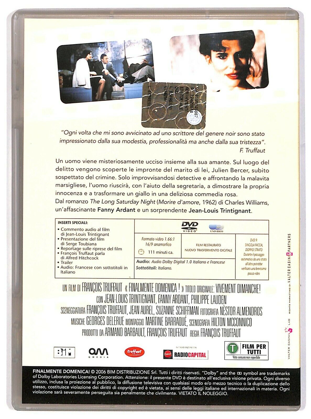 EBOND Finalmente Domenica! Di Francois Truffaut Editoriale DVD DB700163