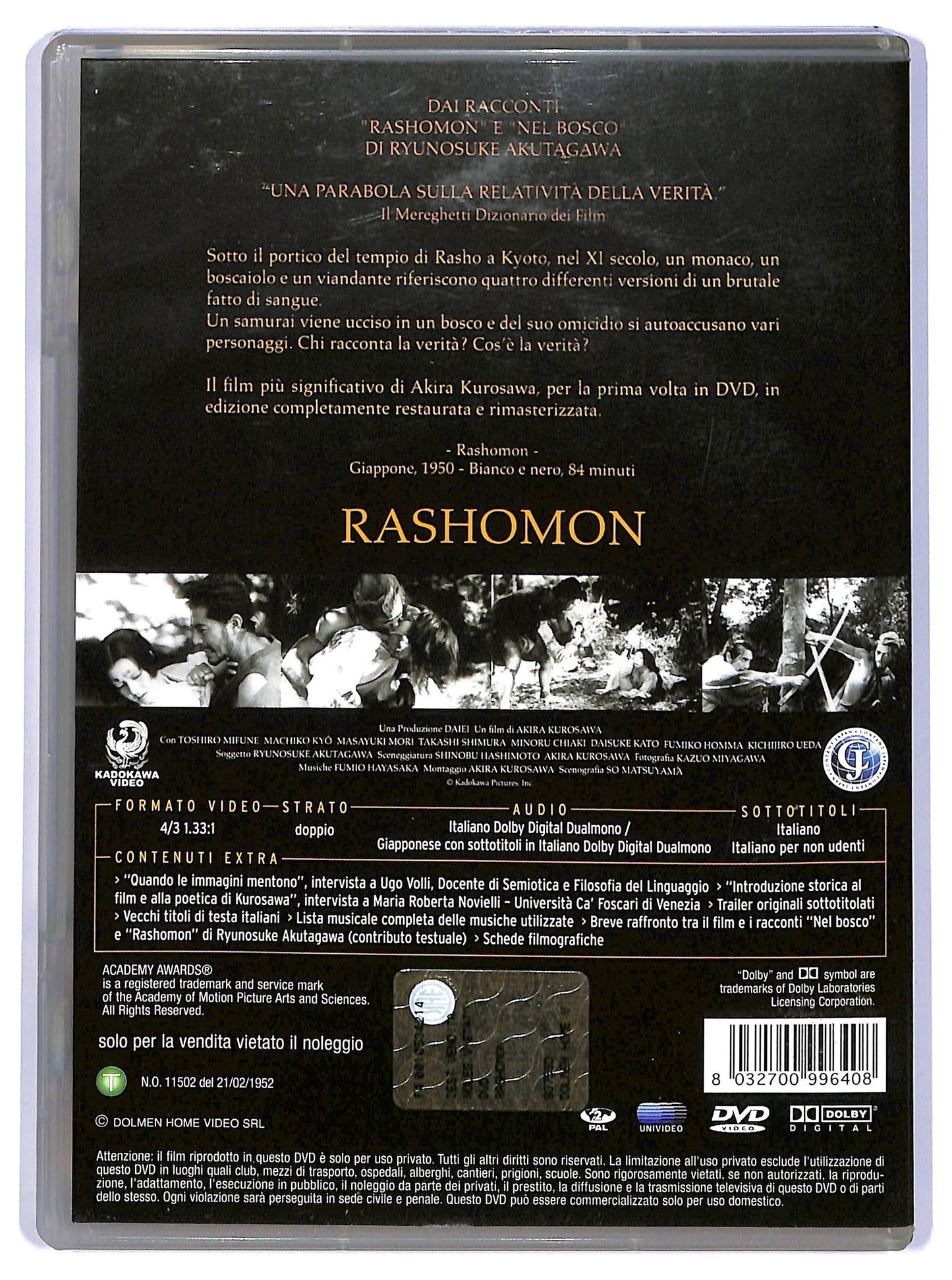 EBOND Rashomon EDITORIALE DVD DB701944