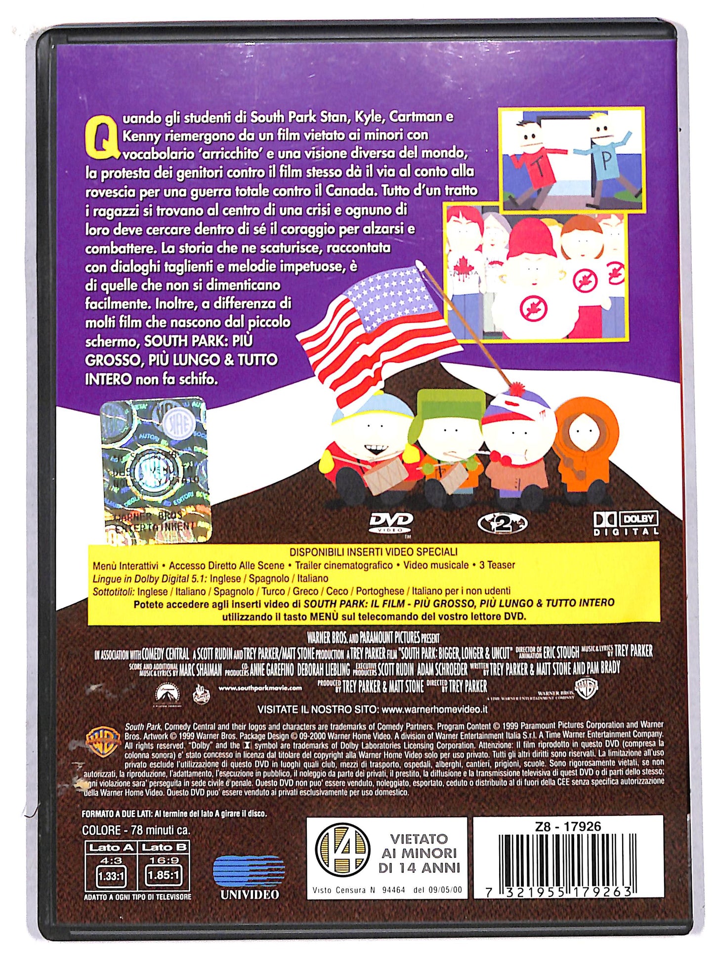 EBOND south park - il film piu grosso, piu lungo e tutto intero DVD DB702253