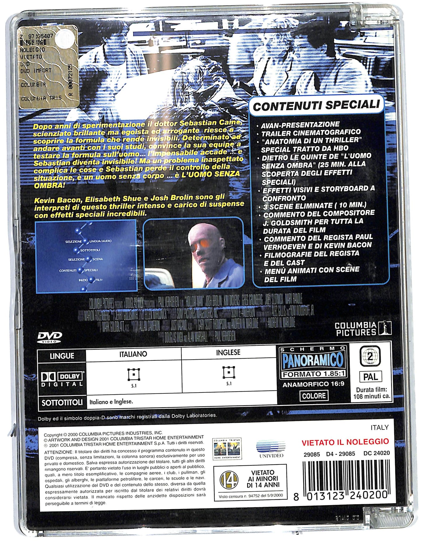 EBOND L'uomo senza ombra SJB DVD DB703808
