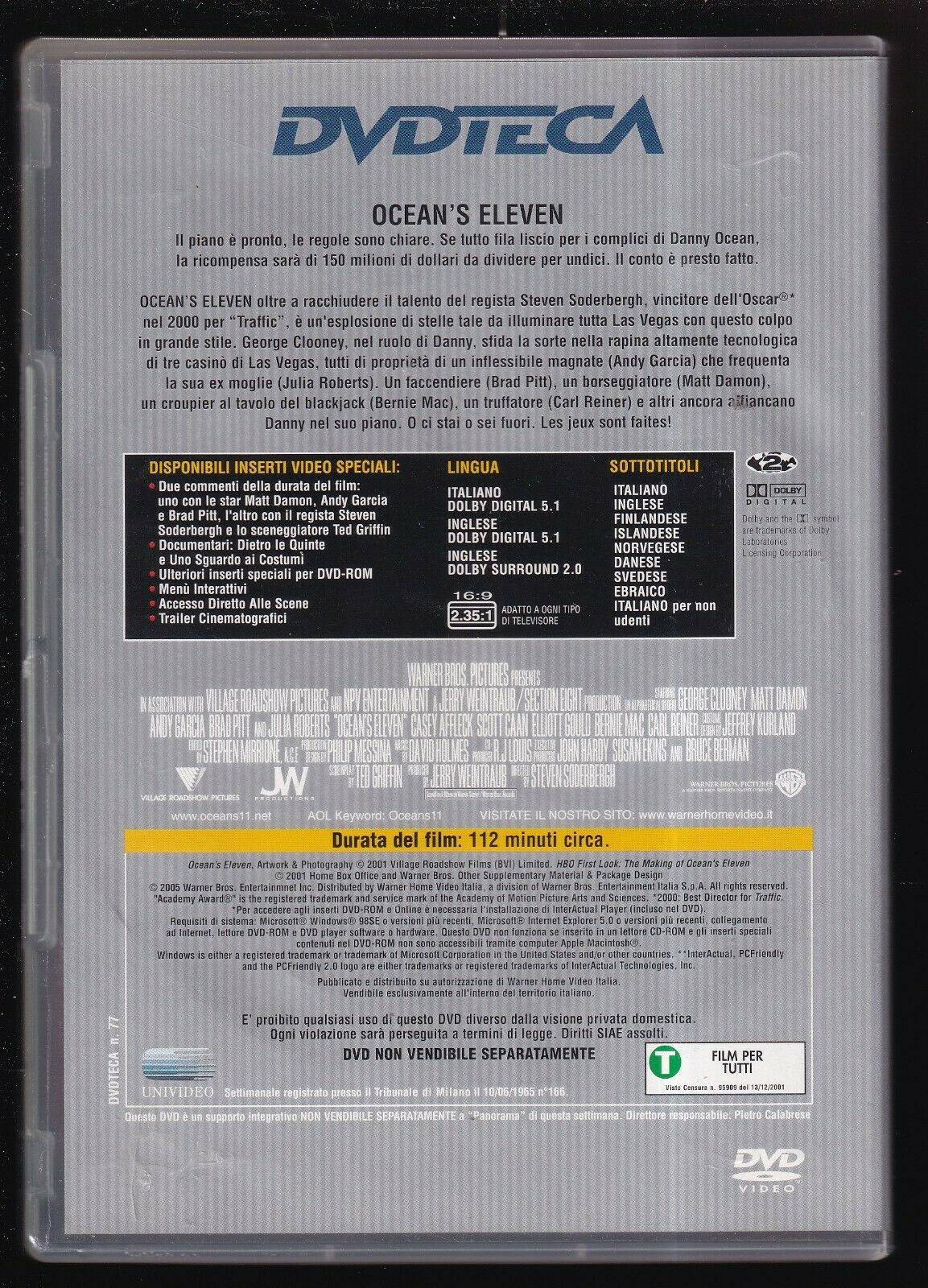 EBOND Ocean's Eleven Editoriale DVD DB704156