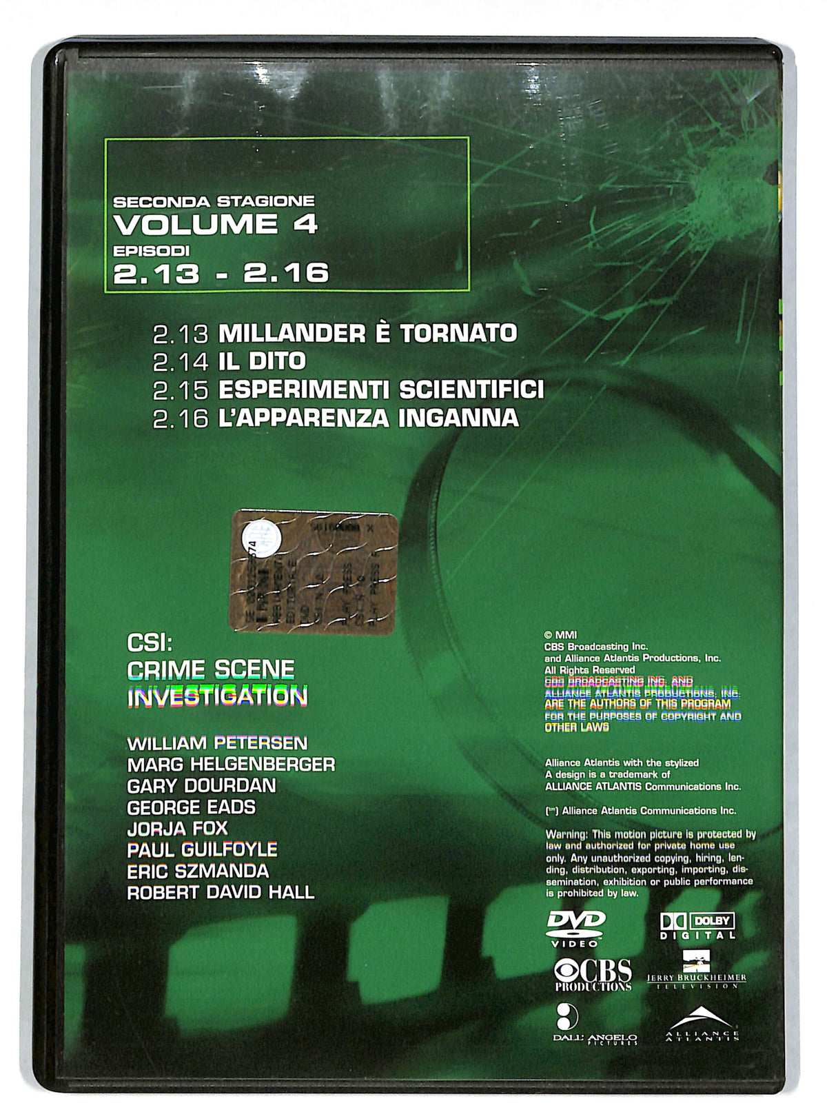 EBOND CSI - seconda stagione volume 4 EDITORIALE DVD DB704645