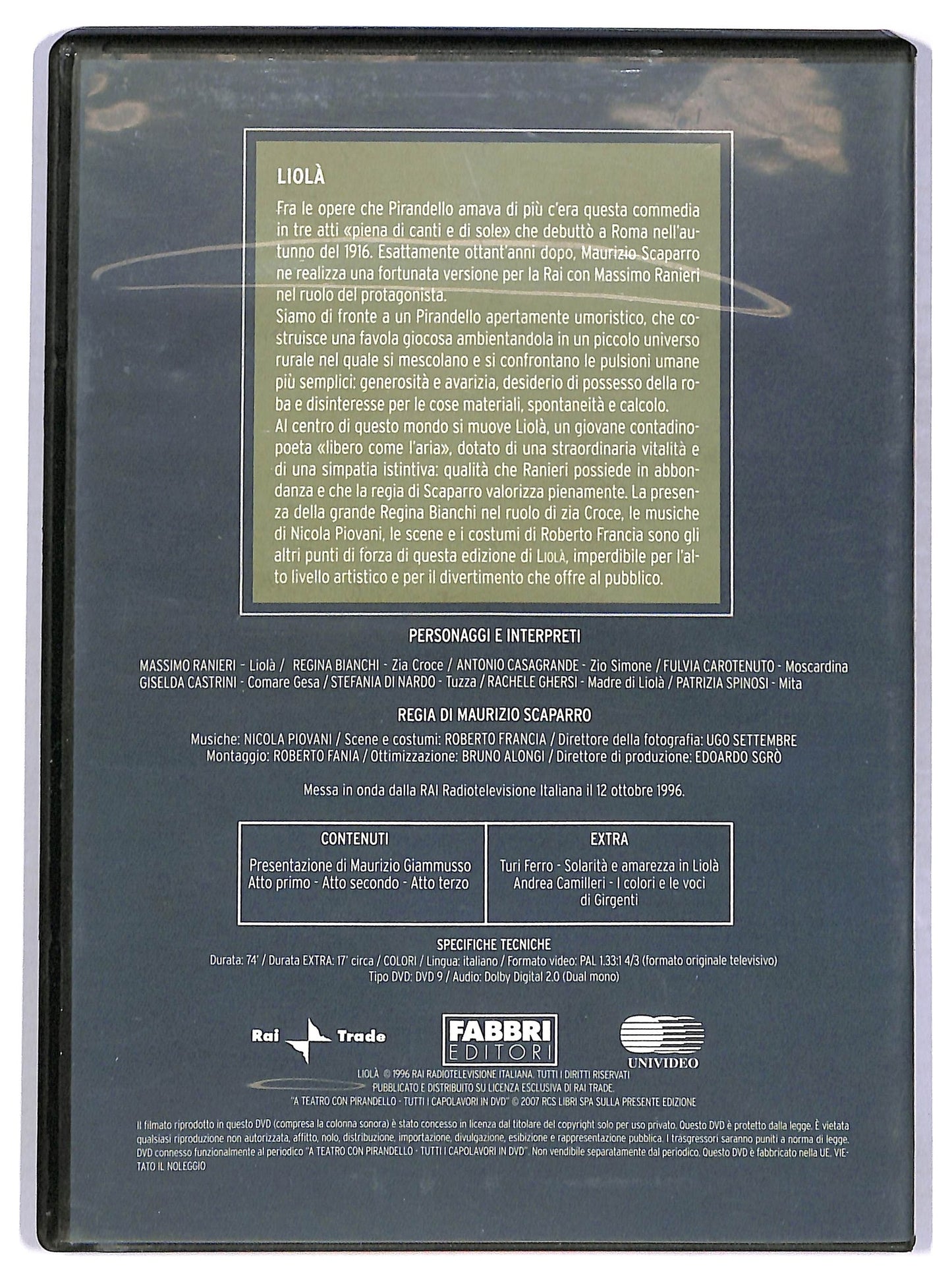 EBOND A Teatro con Pirandello - Liola EDITORIALE DVD DB706313