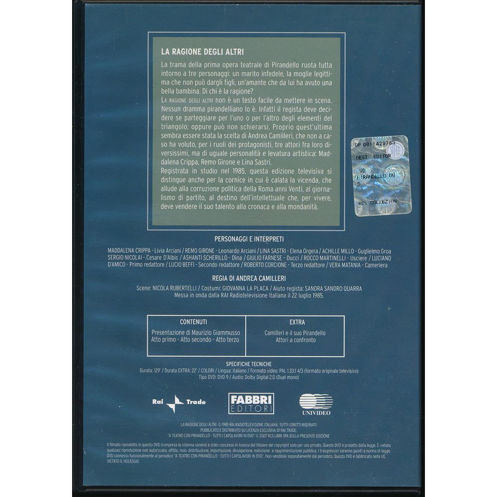 EBOND La Ragione Degli Altri - A Teatro Con Pirandello DVD DB706315