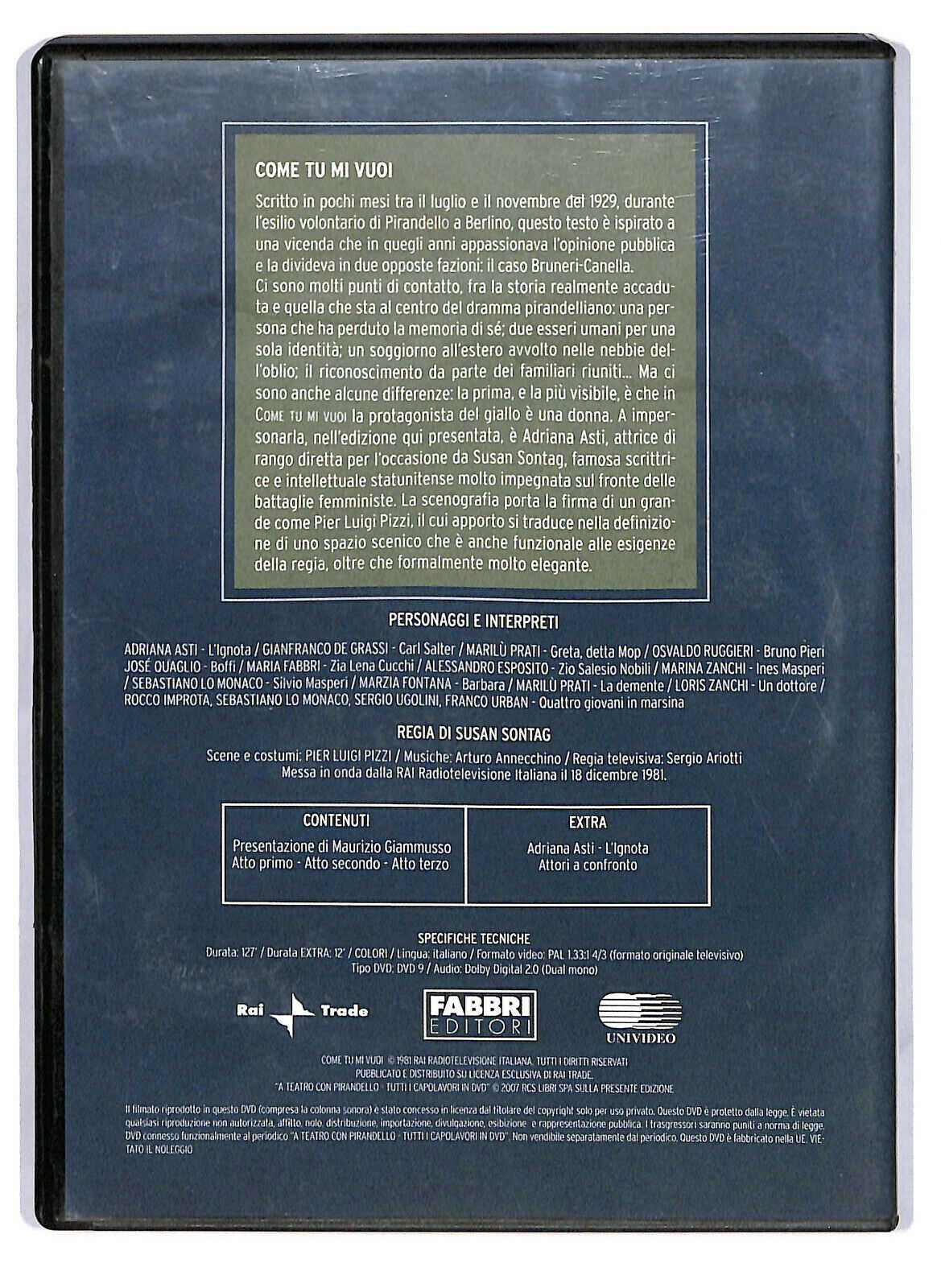 EBOND A Teatro Con Pirandello - Come Tu Mi Vuoi Editoriale DVD DB706410