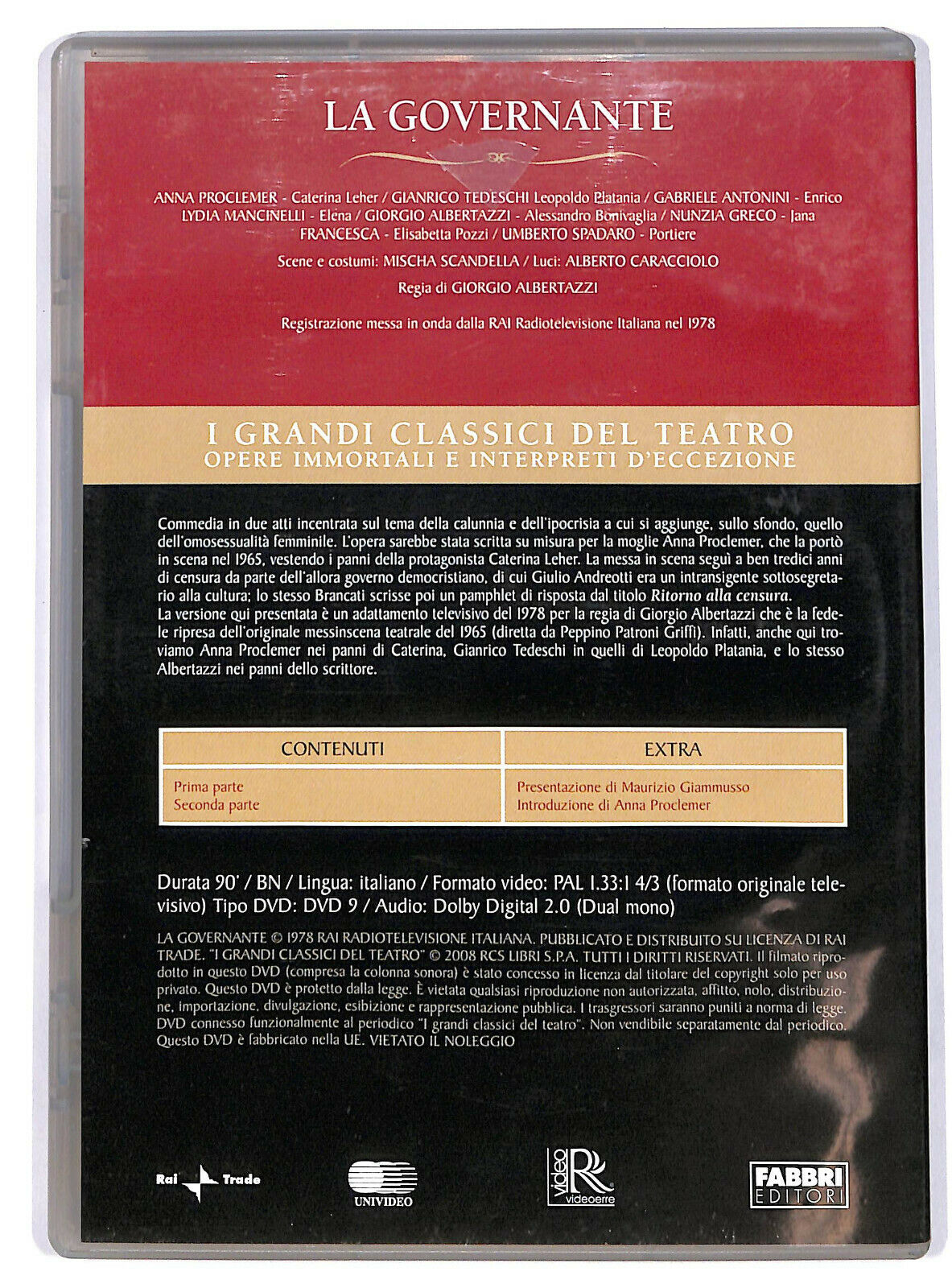 EBOND La Governante - Grandi Classici Del Teatro Editoriale DVD DB706415
