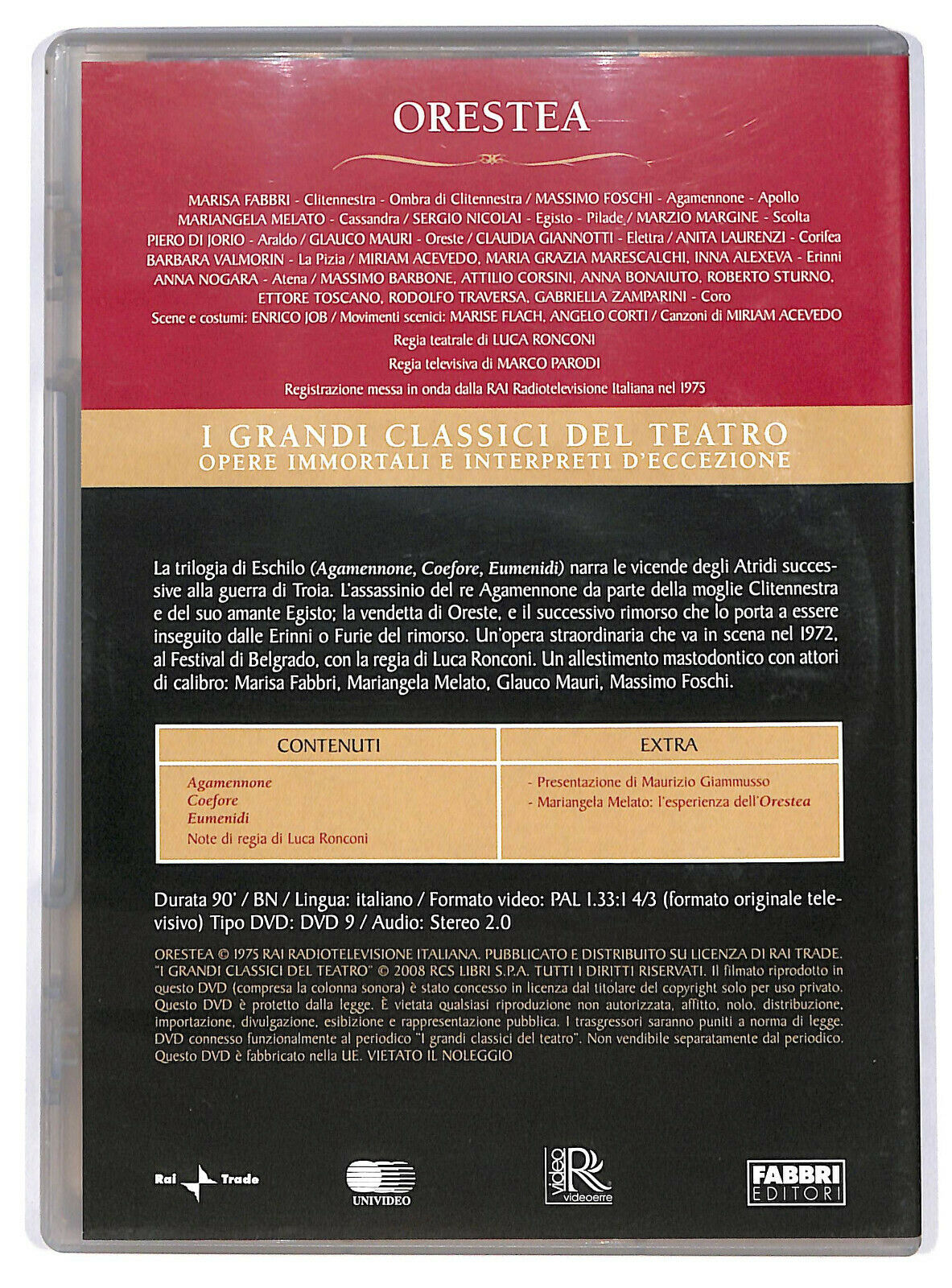 EBOND Orestea - I Grandi Classici Del Teatro Editoriale DVD DB706429