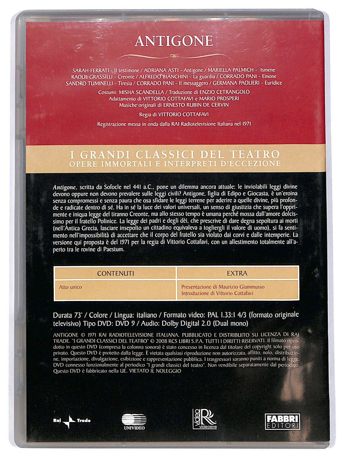 EBOND Antigone - Grandi Classici Del Teatro Editoriale DVD DB706438
