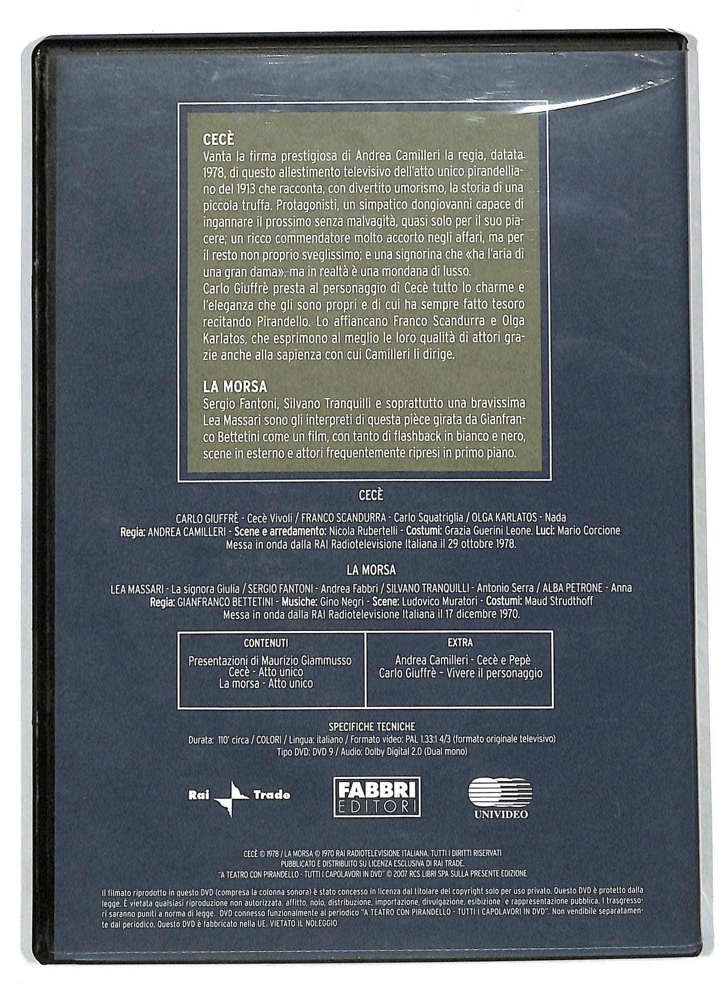 EBOND A Teatro con Pirandello - cece e la morsa EDITORIALE DVD DB706448