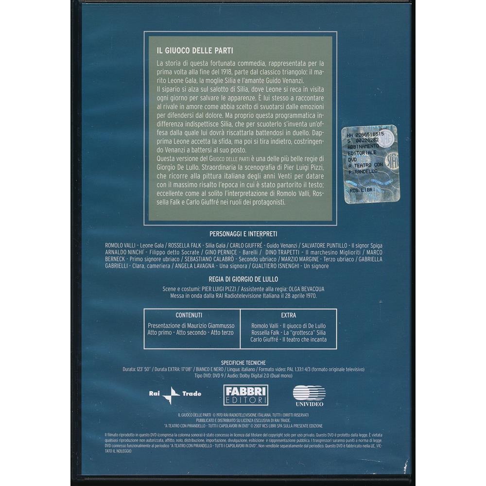 EBOND Il giuoco delle parti - A Teatro Con Pirandello DVD DB706455