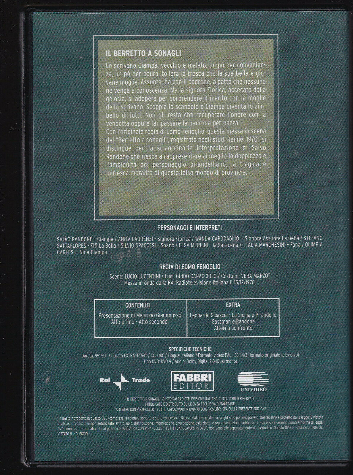 EBOND Il Berretto a Sonagli Editoriale a Teatro DVD DB706457