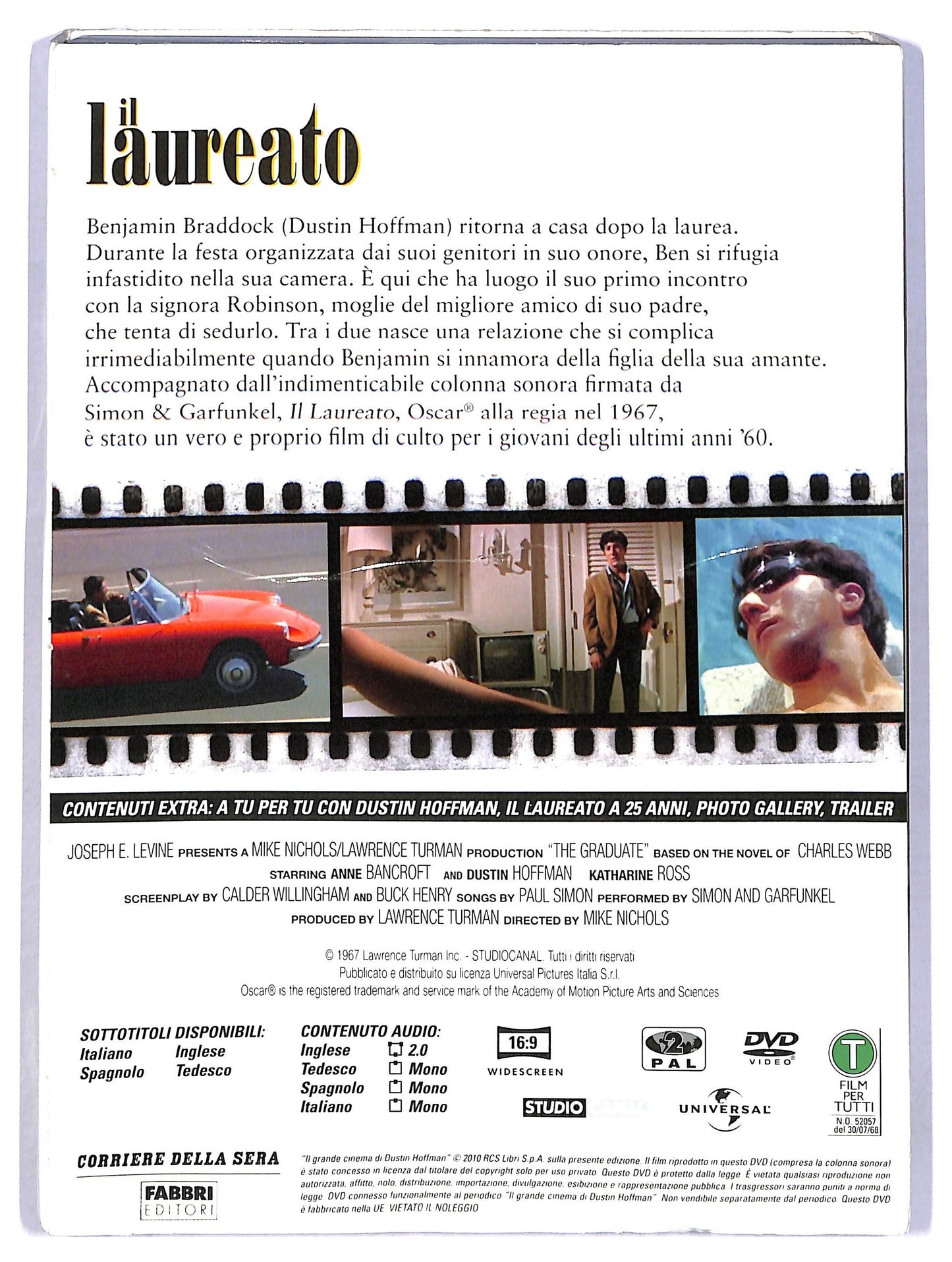EBOND Il Laureato EDITORIALE Slipcase SLIM DVD DB706715