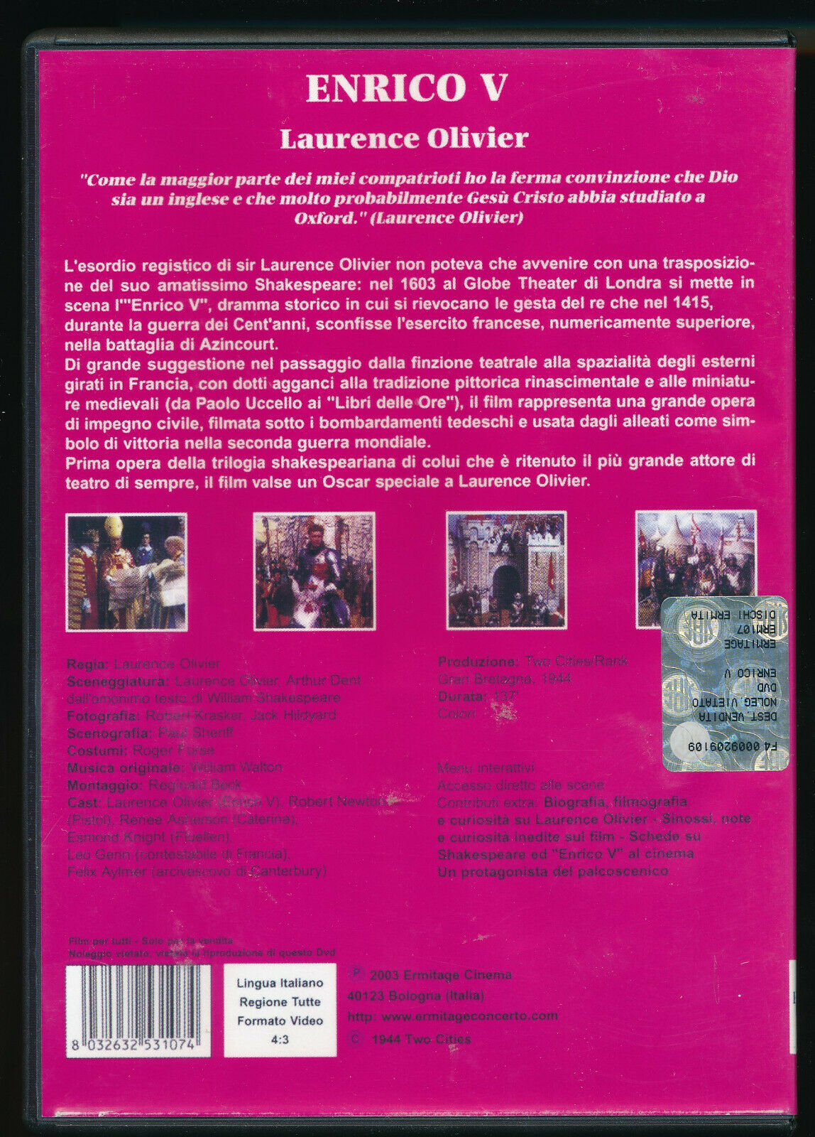 EBOND Enrico V Di Laurence Olivier DVD DB706740