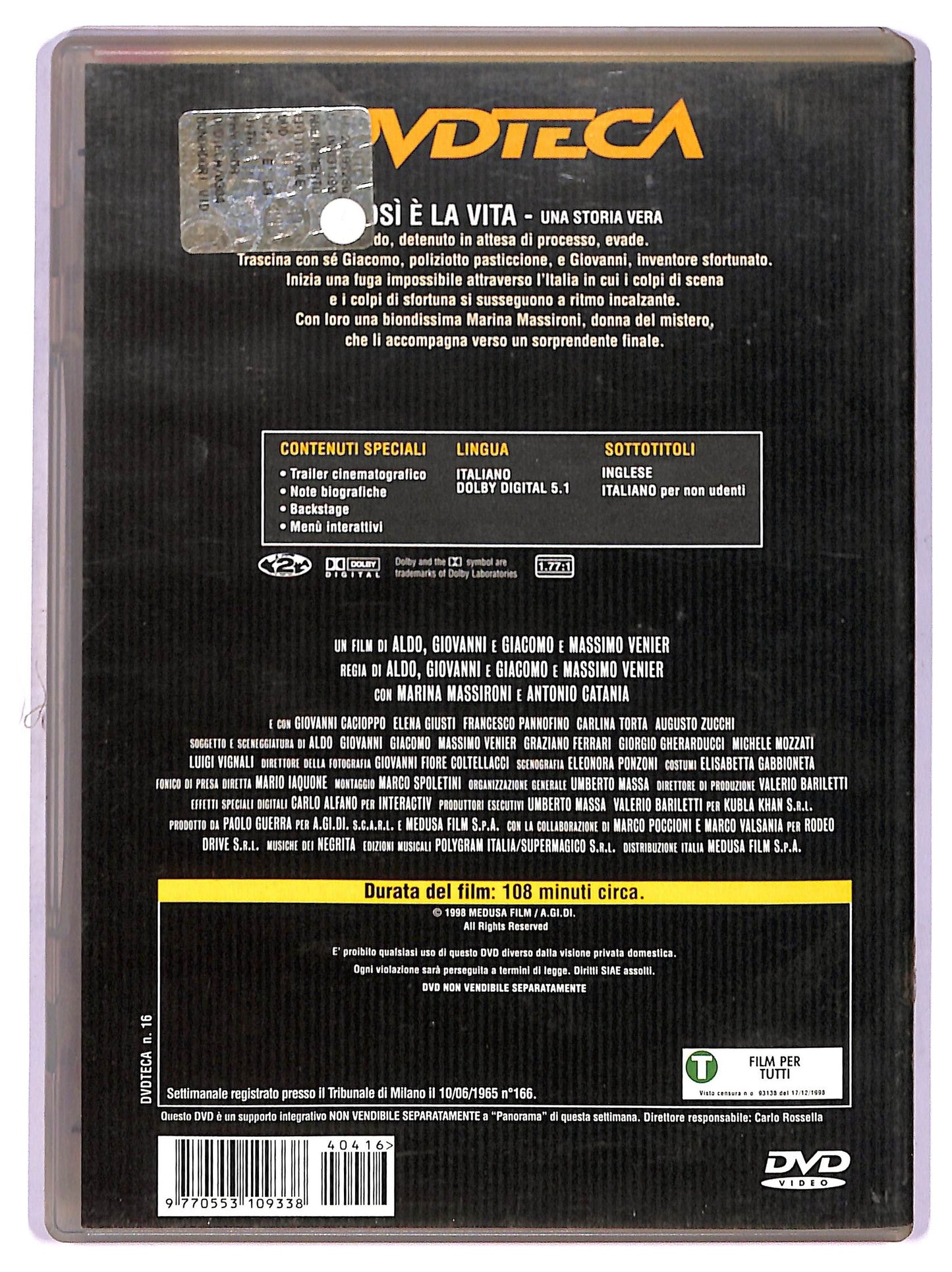 EBOND Cosi e la vita EDITORIALE DVD DB706747
