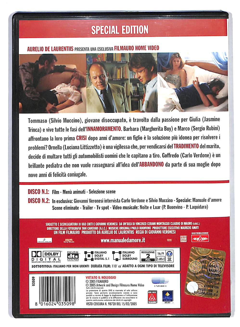 EBOND Manuale D'amore Special Edition 2 Dischi DVD DB706752