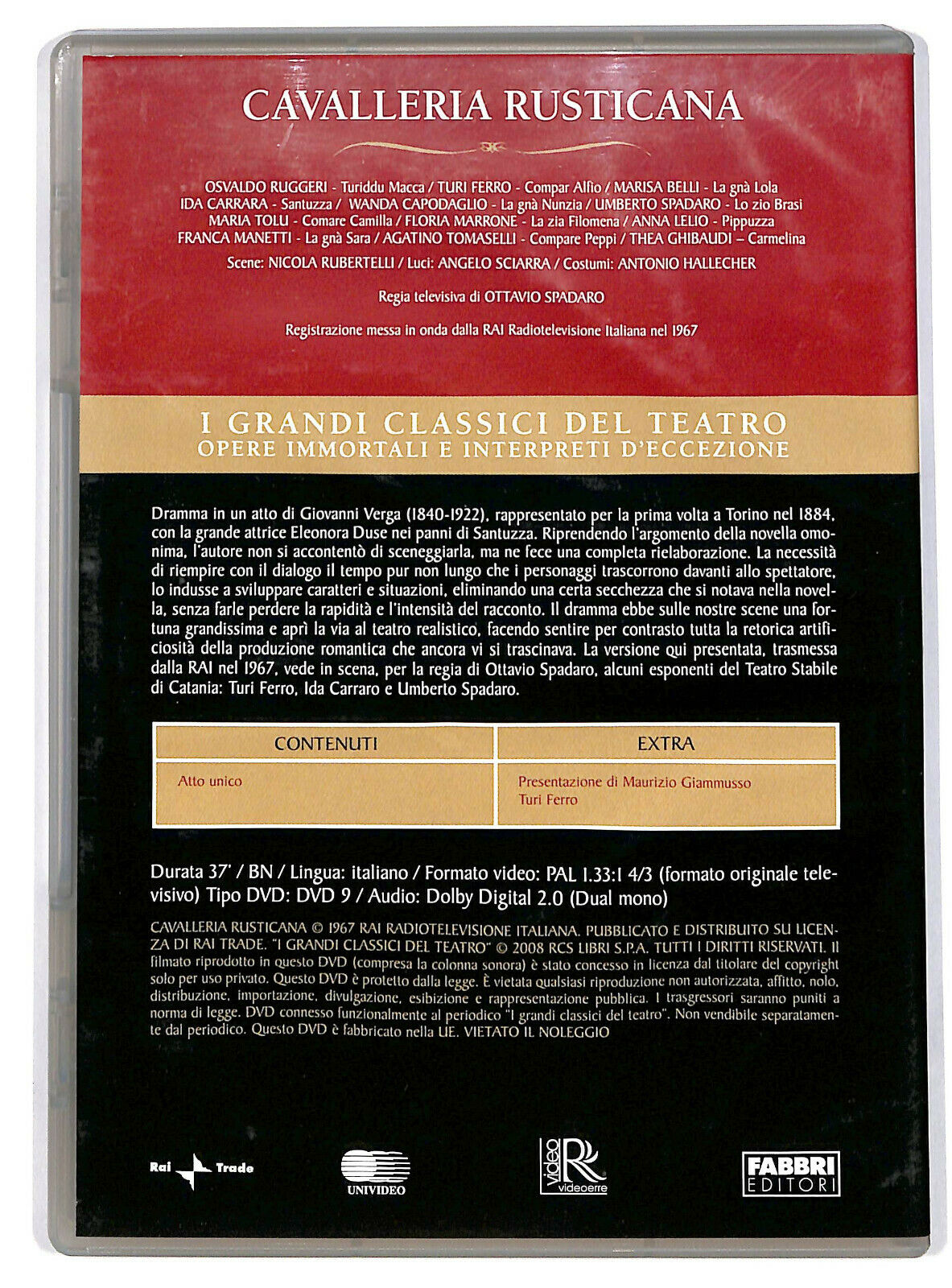 EBOND Cavalleria Rusticana grandi Classici Del Teatro Editoriale DVD DB707106
