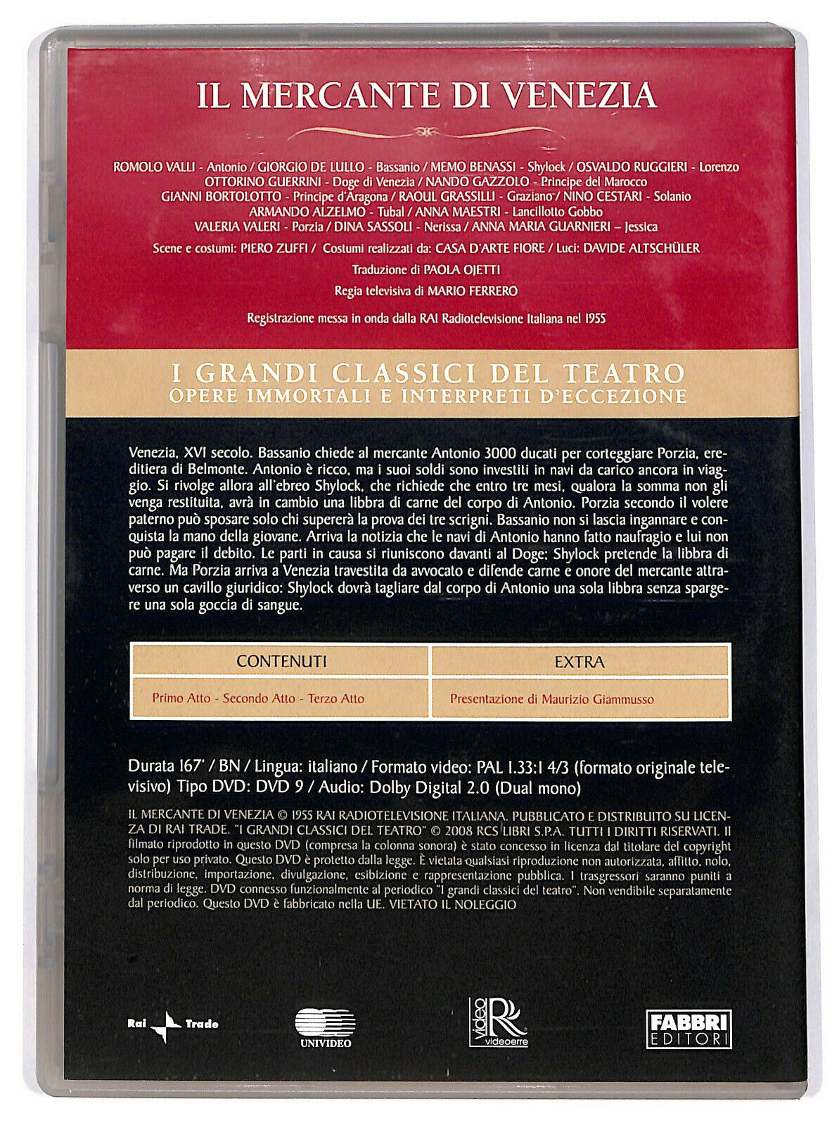 EBOND Il Mercante Di Venezia I Grandi Classici Del Teatro DVD DB707108