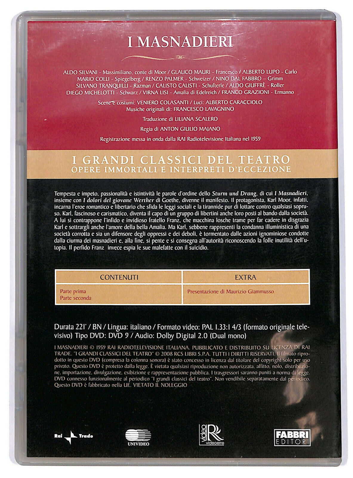 EBOND I Masnadieri - Grandi Classici Del Teatro Editoriale DVD DB707116