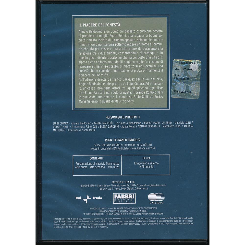 EBOND Il piacere dell'onesta - A teatro con Pirandello DVD DB707118