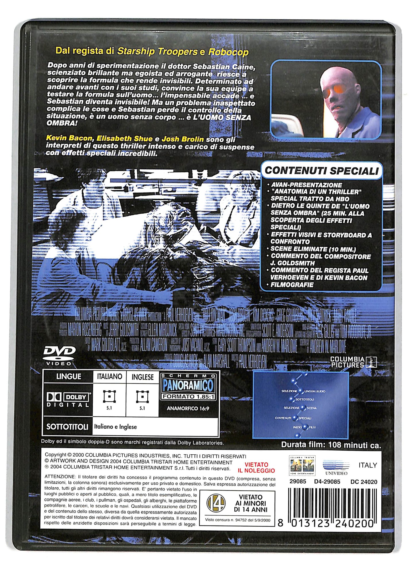 EBOND l'uomo senza ombra DVD DB707318