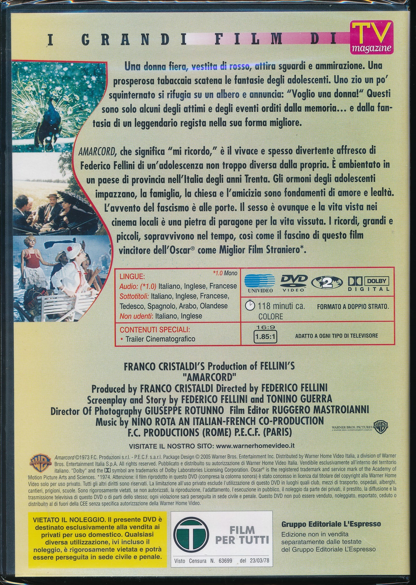 EBOND Amarcord - Editoriale DVD DB707401